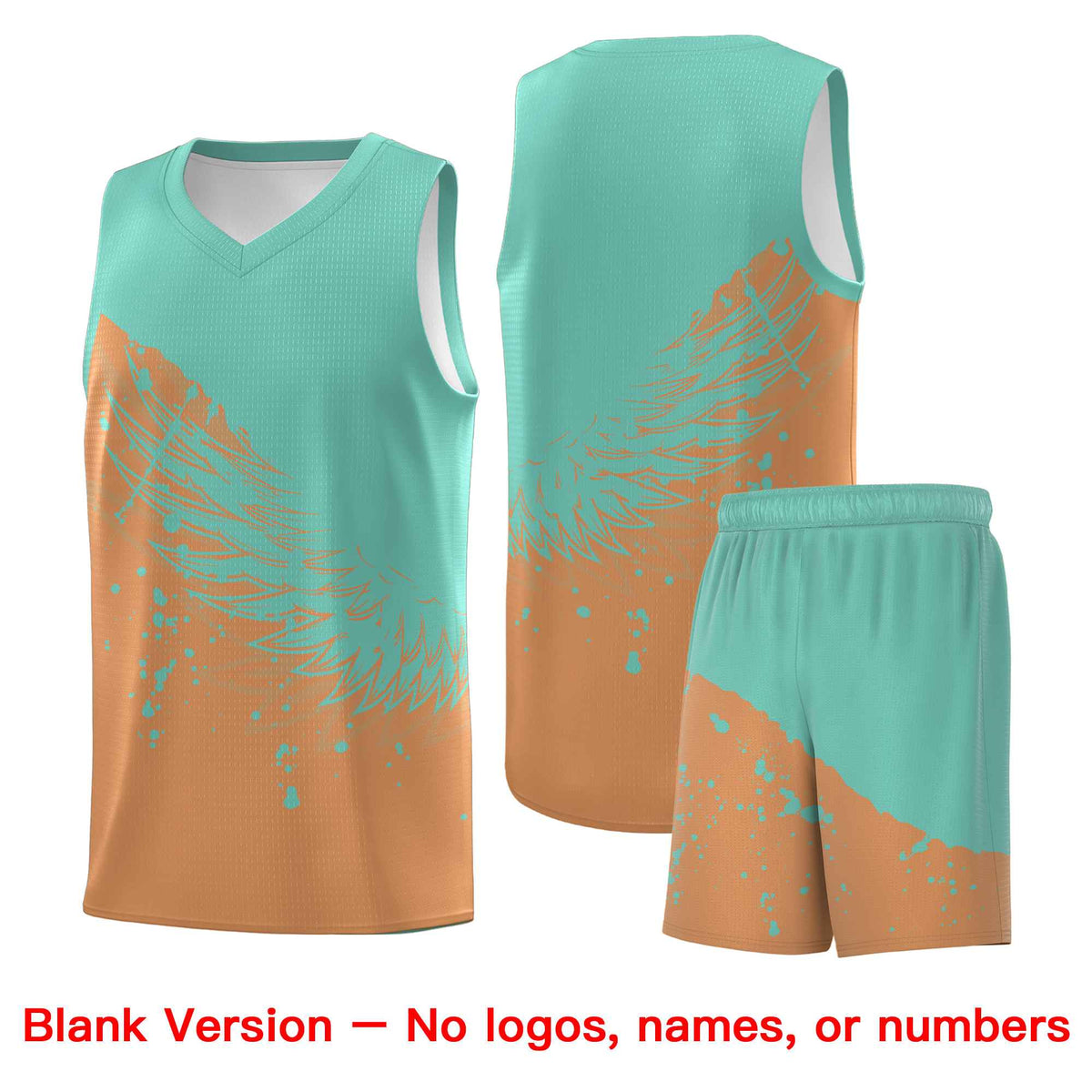 Custom Buckskin Brown Bright Green Wing Pattern Sports Uniform Basketball Jersey
