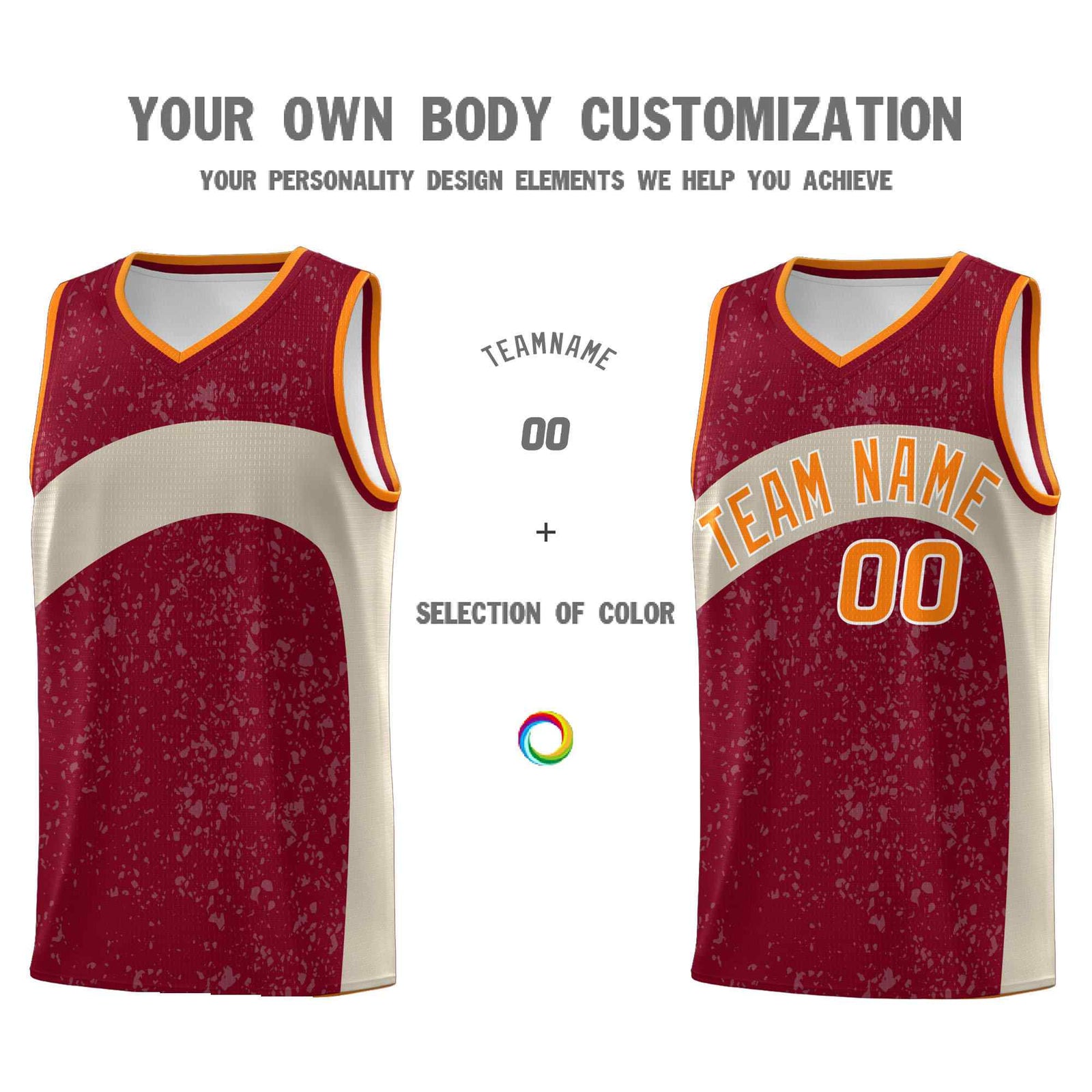 Custom Maroon Brazilian Sand Dot Graffiti Pattern Irregular Team Names Sports Uniform Basketball Jersey