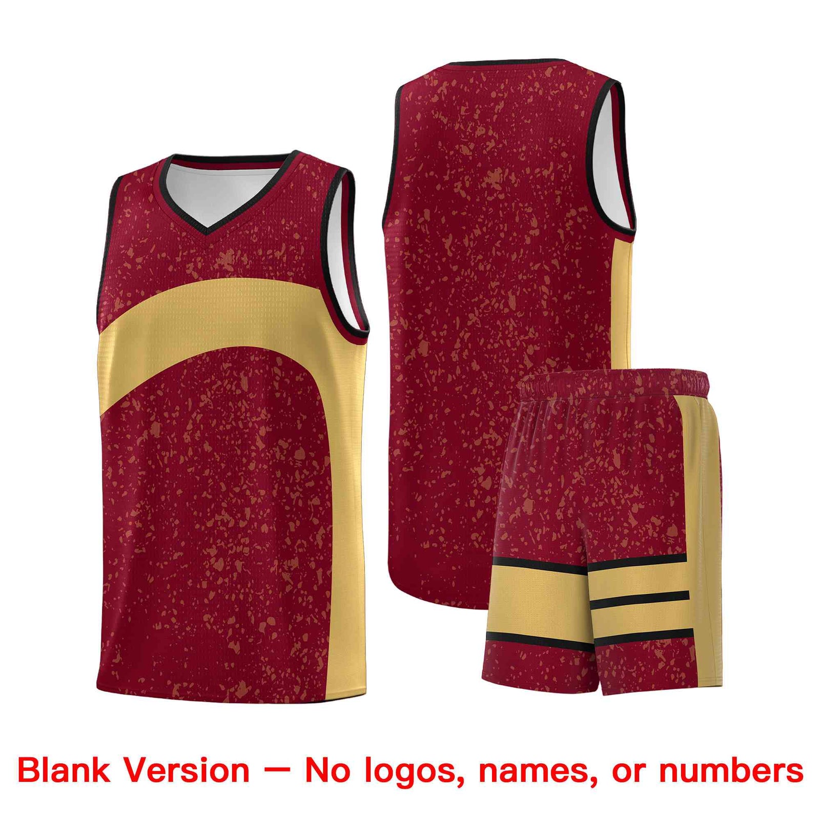 Custom Crimson Old Gold Dot Graffiti Pattern Irregular Team Names Sports Uniform Basketball Jersey