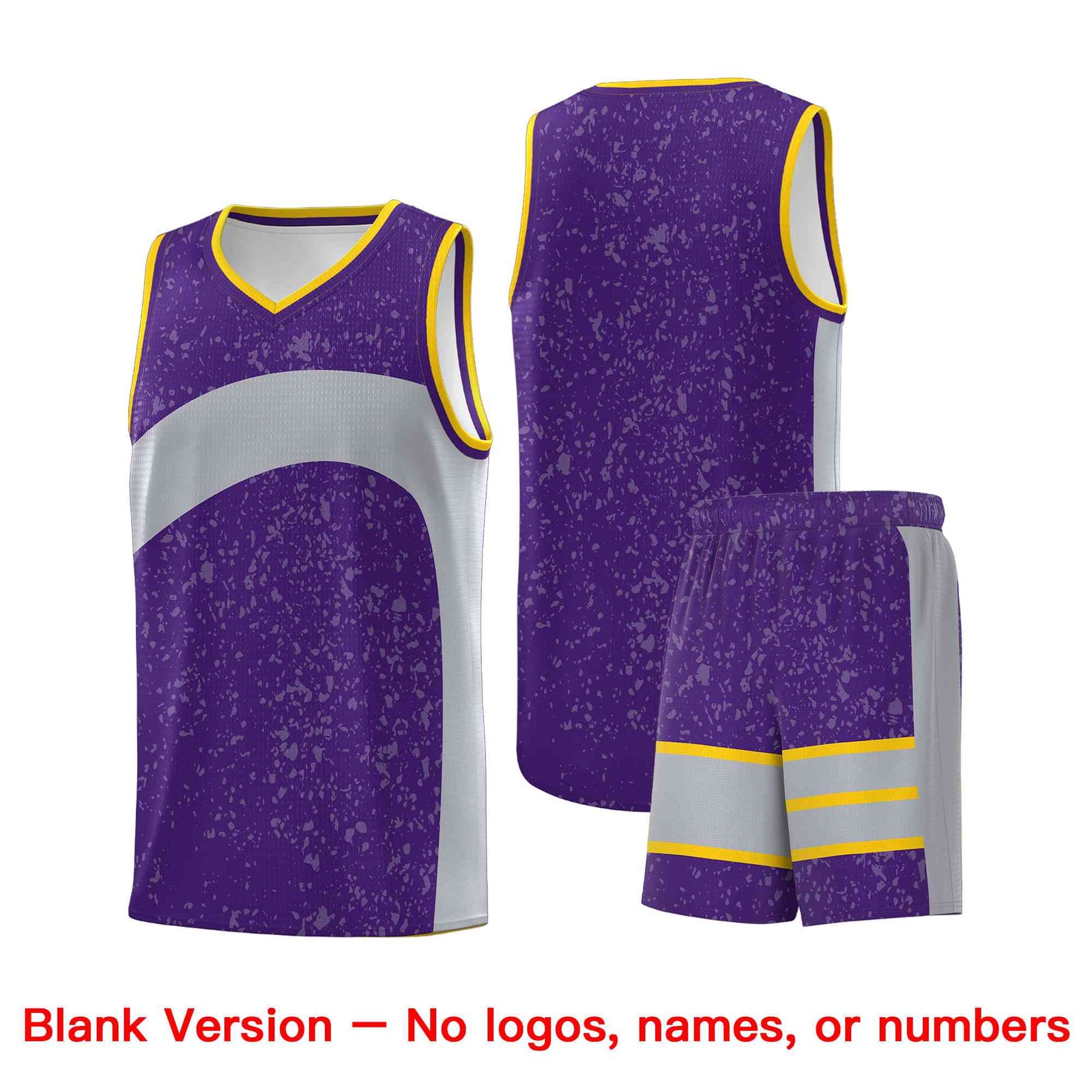 Custom Purple Light Gray Dot Graffiti Pattern Irregular Team Names Sports Uniform Basketball Jersey