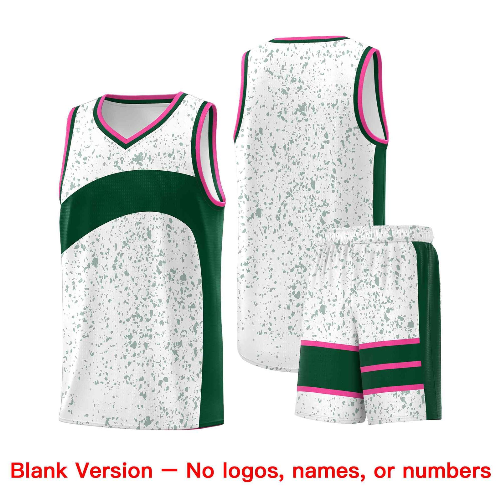 Custom White Green Dot Graffiti Pattern Irregular Team Names Sports Uniform Basketball Jersey