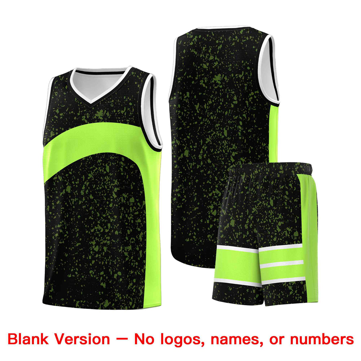 Custom Black Fluorescent Green Dot Graffiti Pattern Irregular Team Names Sports Uniform Basketball Jersey