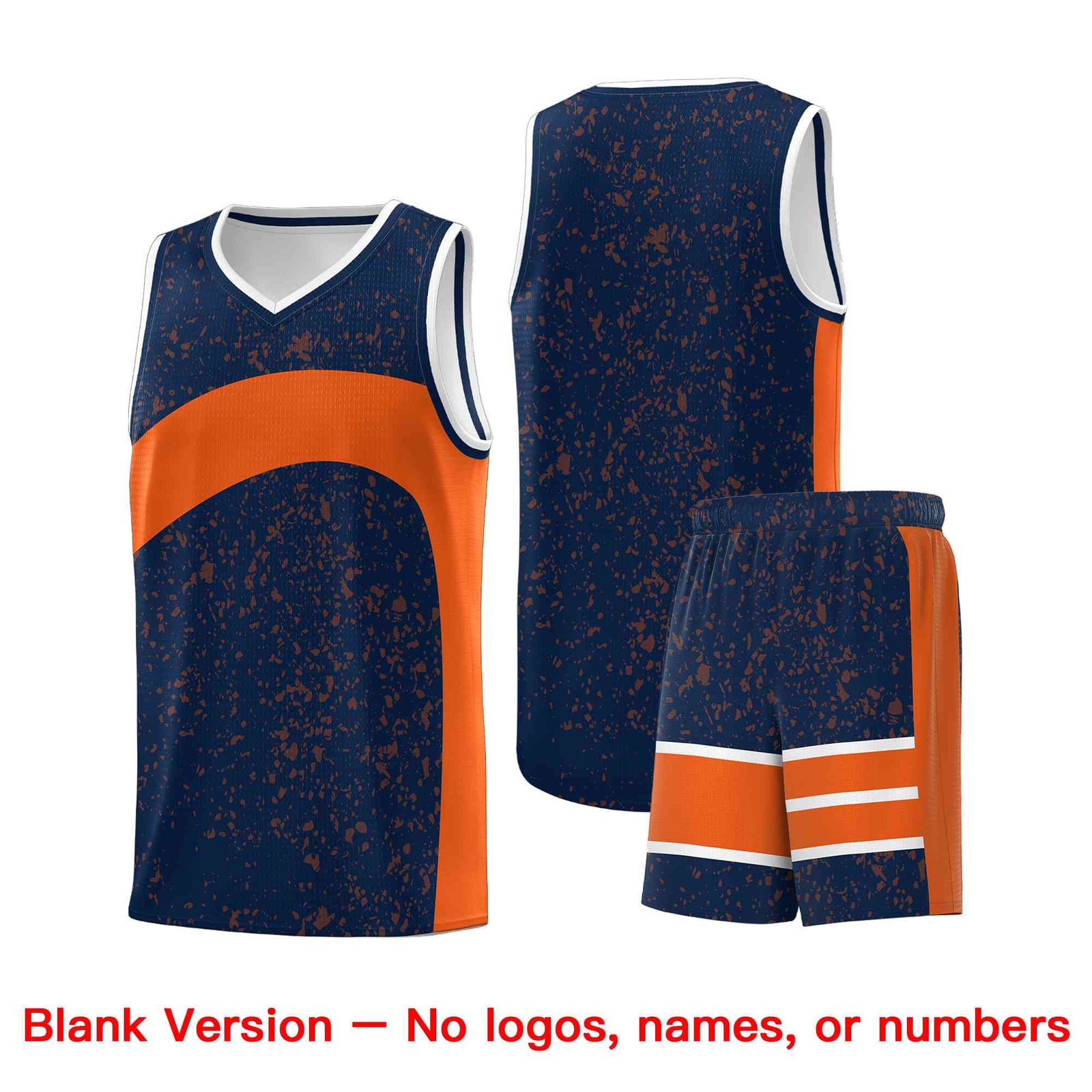 Custom Navy Orange Dot Graffiti Pattern Irregular Team Names Sports Uniform Basketball Jersey