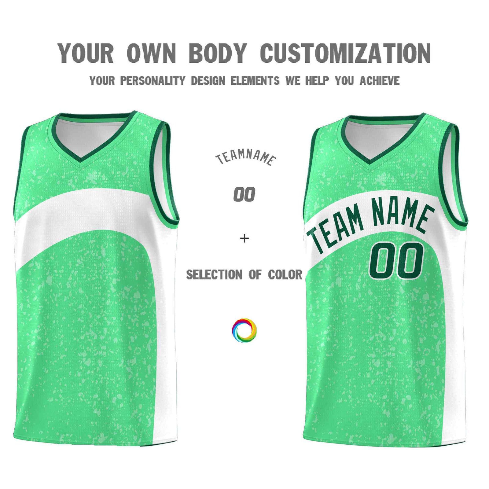 Custom Green Kelly Green Dot Graffiti Pattern Irregular Team Names Sports Uniform Basketball Jersey