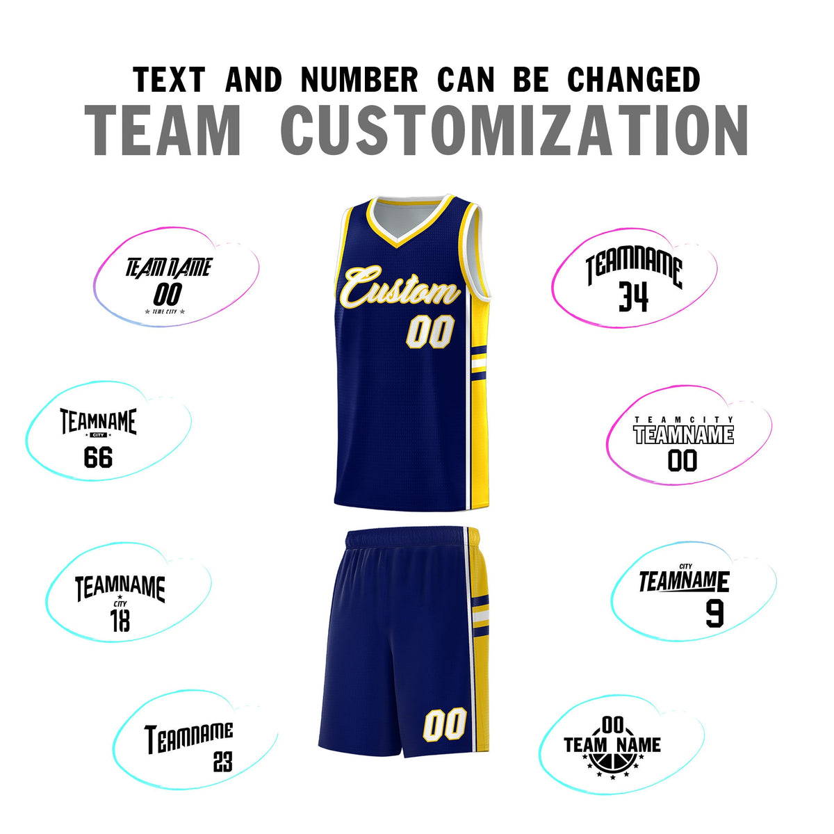 Custom Youth Basketball Jersey - Navy Gold Two-Tone Varsity Jersey Set