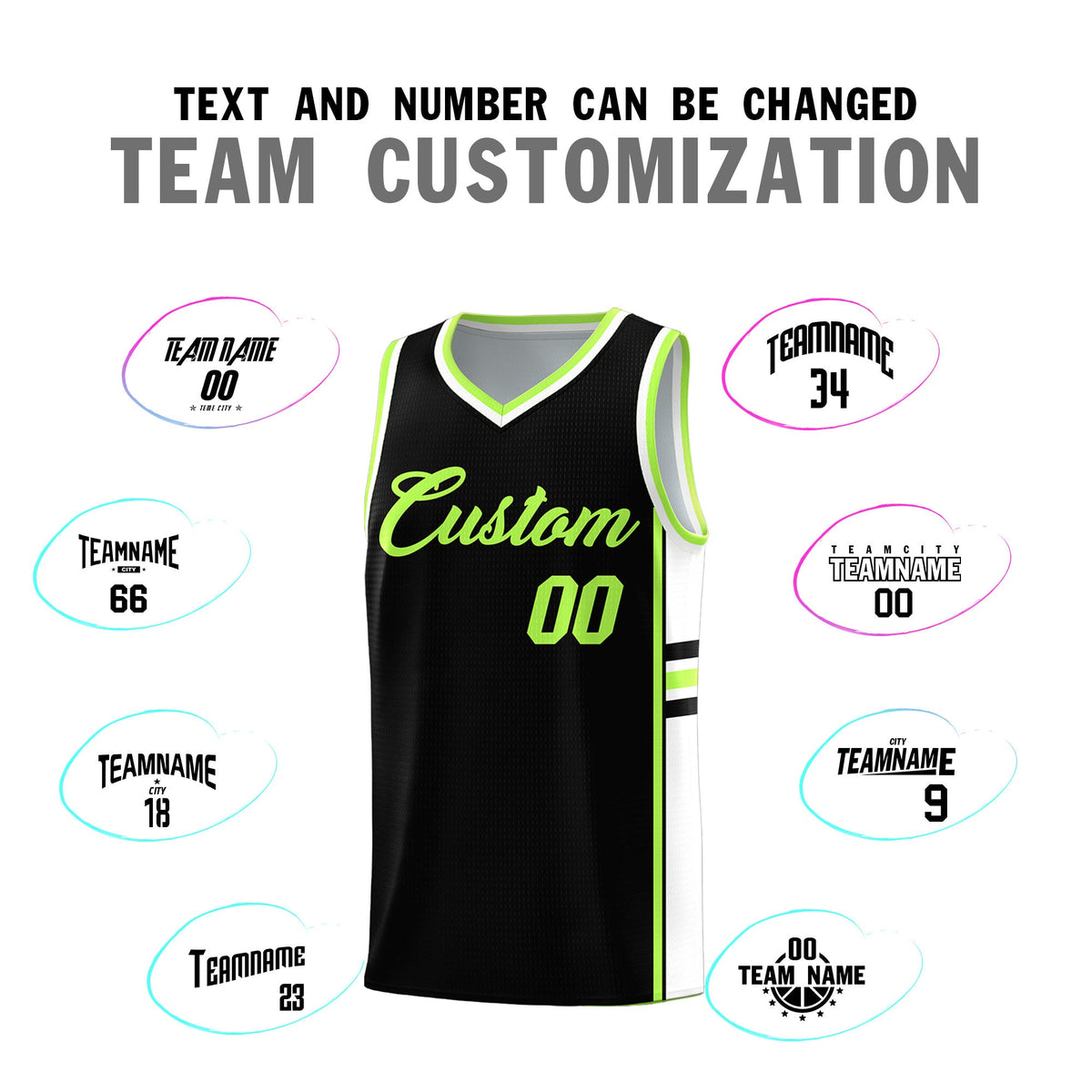 Custom Youth Basketball Jersey - Black White Two-Tone Classic Varsity Uniform
