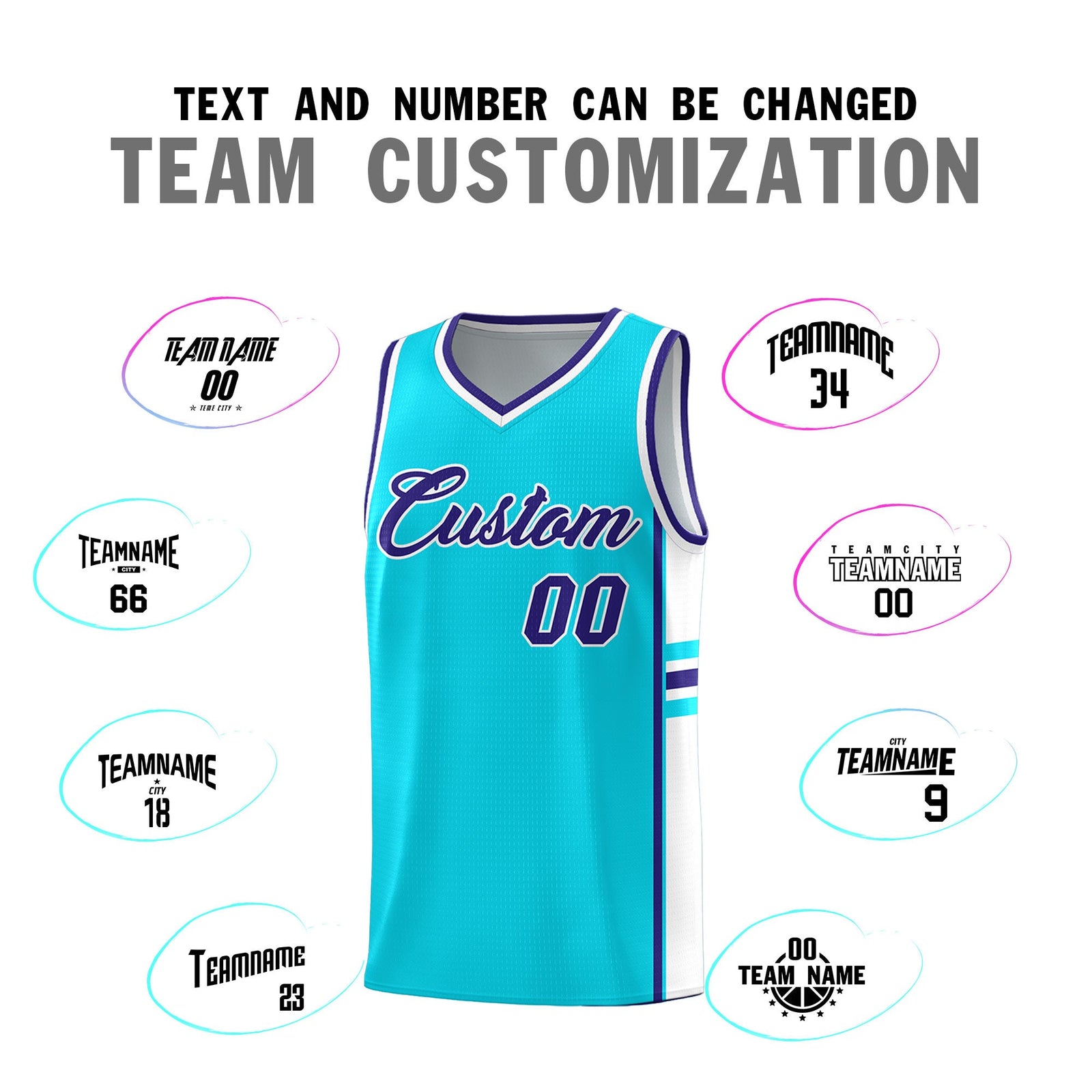 Custom Youth Basketball Jersey - Sky Blue White Two-Tone Classic Varsity Uniform