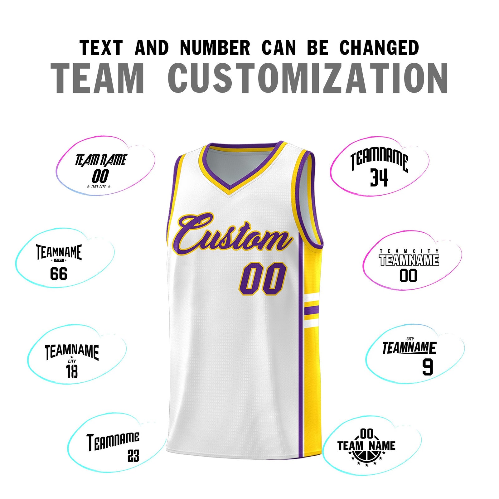 Custom Youth Basketball Jersey - White Gold Personalized Varsity Two-Tone Uniform