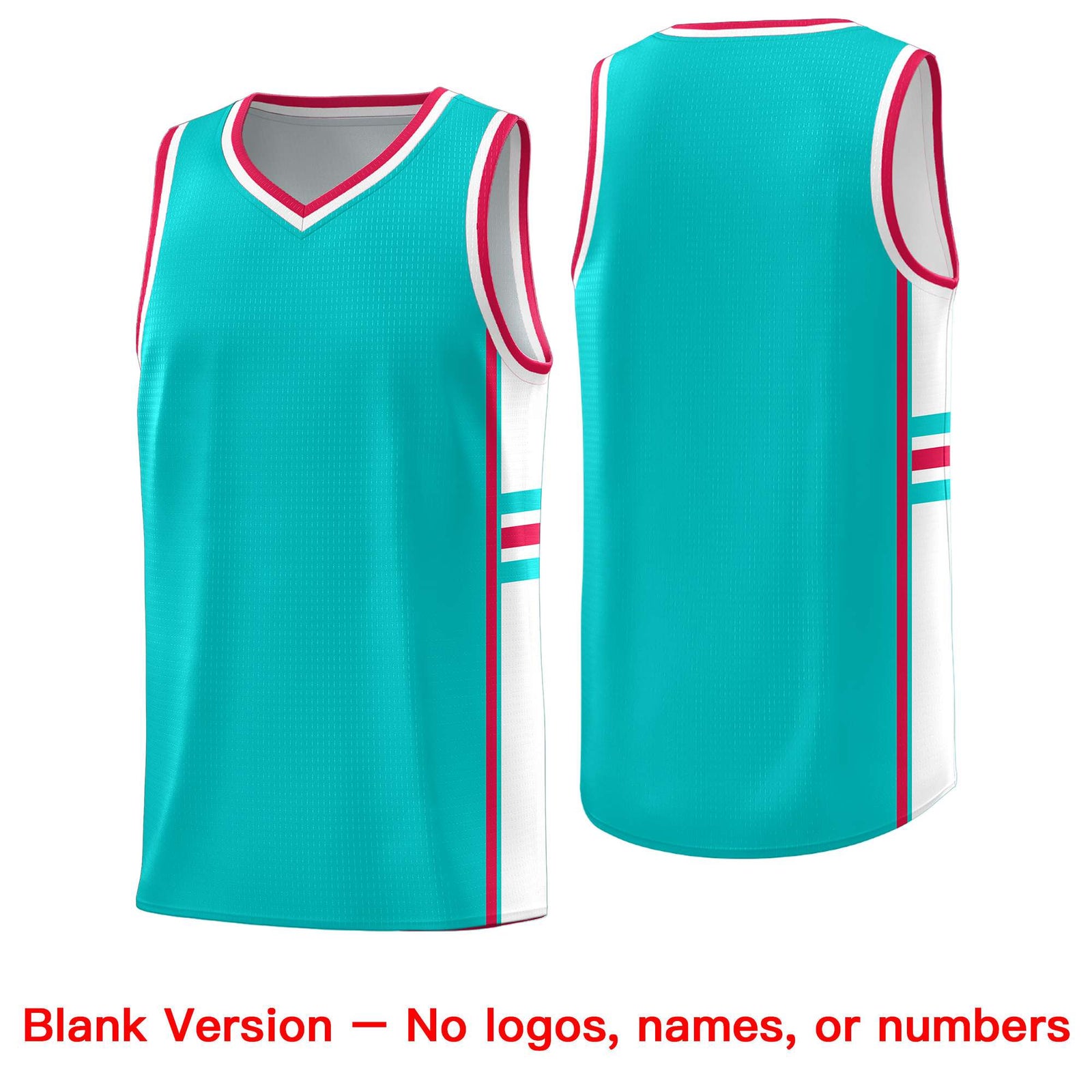 Custom Youth Basketball Jersey - Aqua White Two-Tone Classic Varsity Uniform