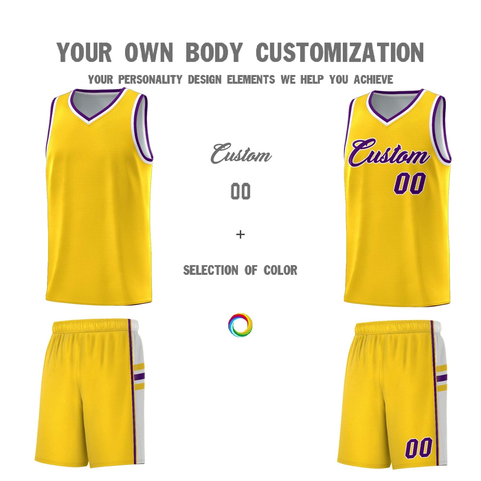 Custom Youth Basketball Jersey - Gold White Two-Tone Classic Varsity Uniform