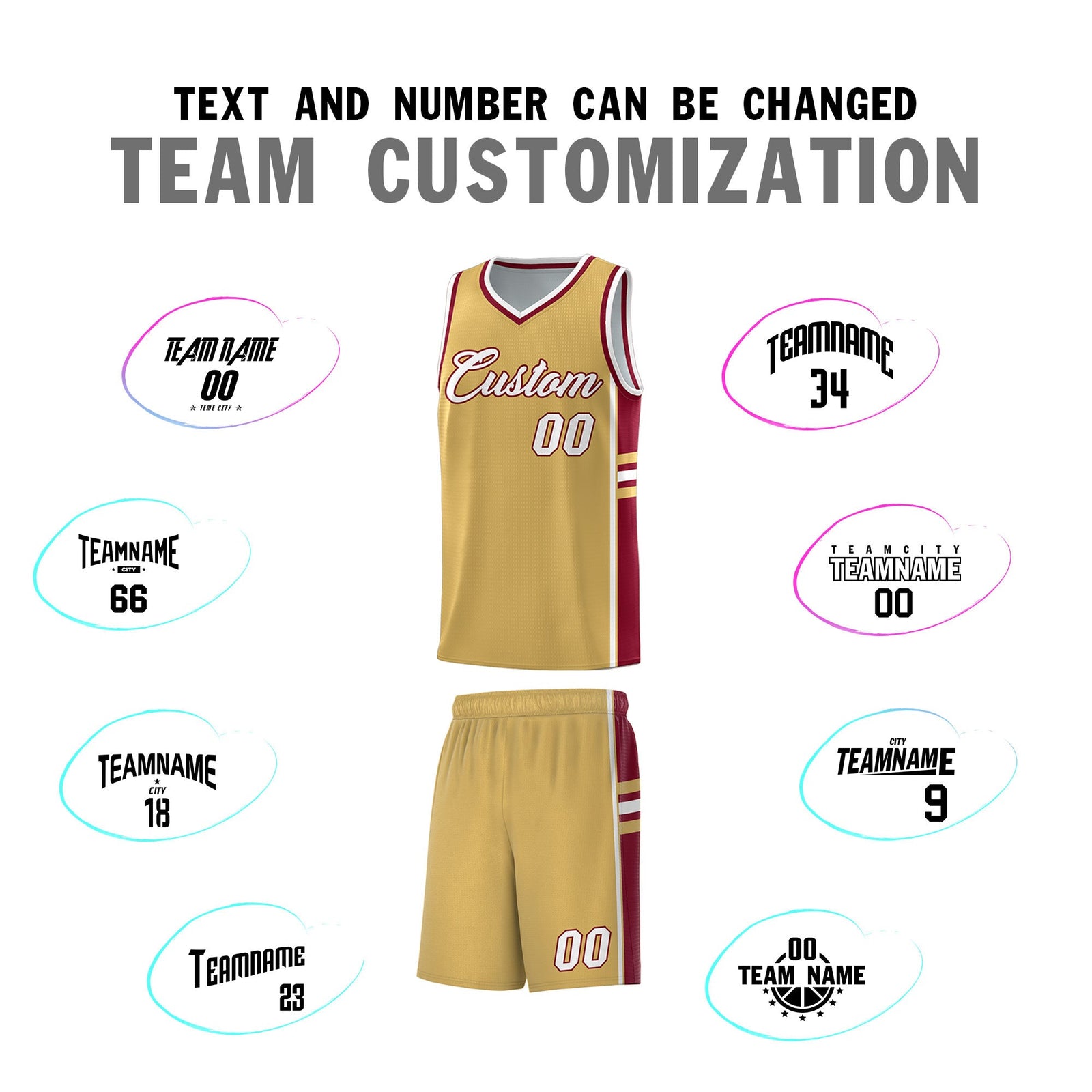 Custom Youth Basketball Jersey - Old Gold Crimson Two-Tone Classic Varsity Uniform