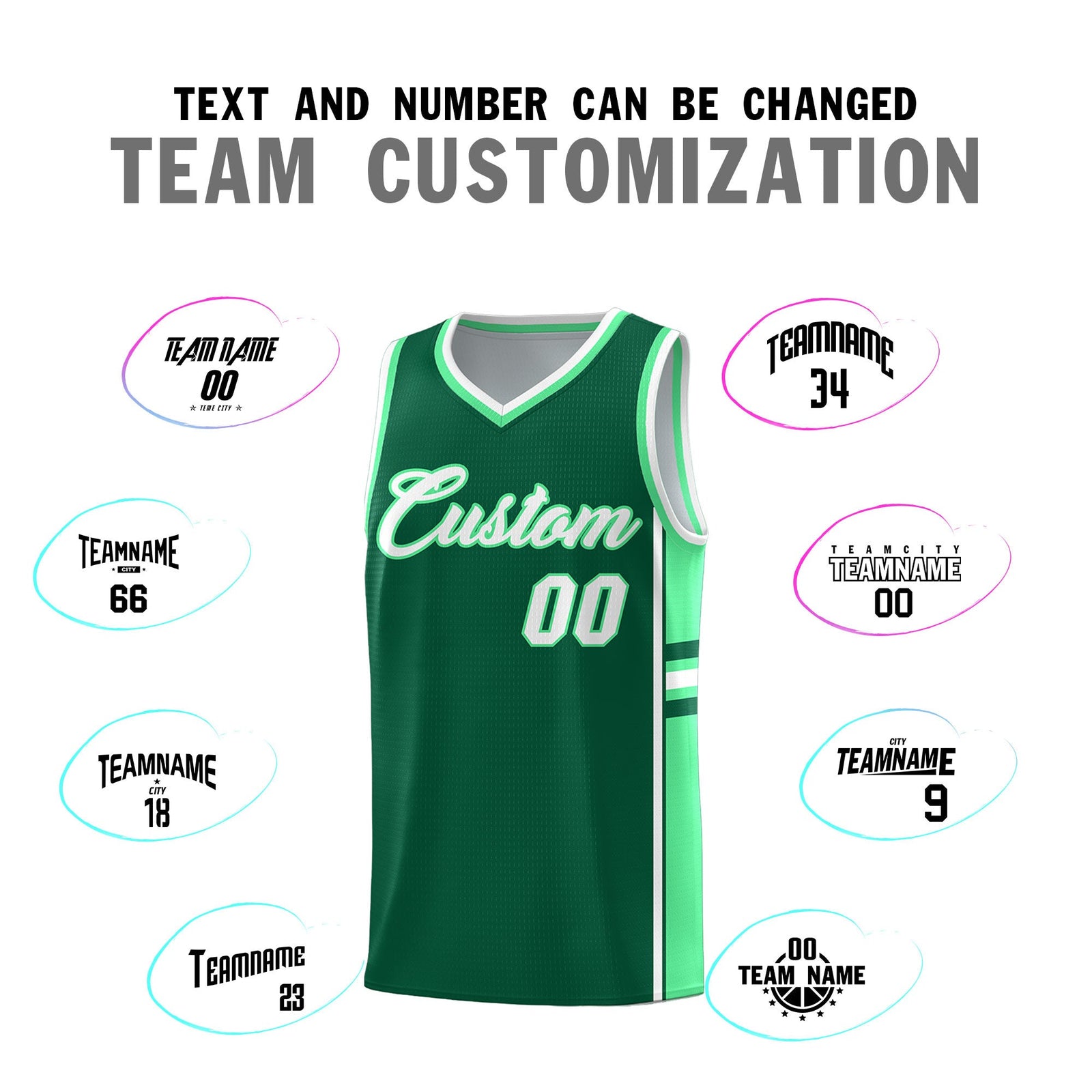 Custom Youth Basketball Jersey - Kelly Green Green Two-Tone Classic Varsity Uniform