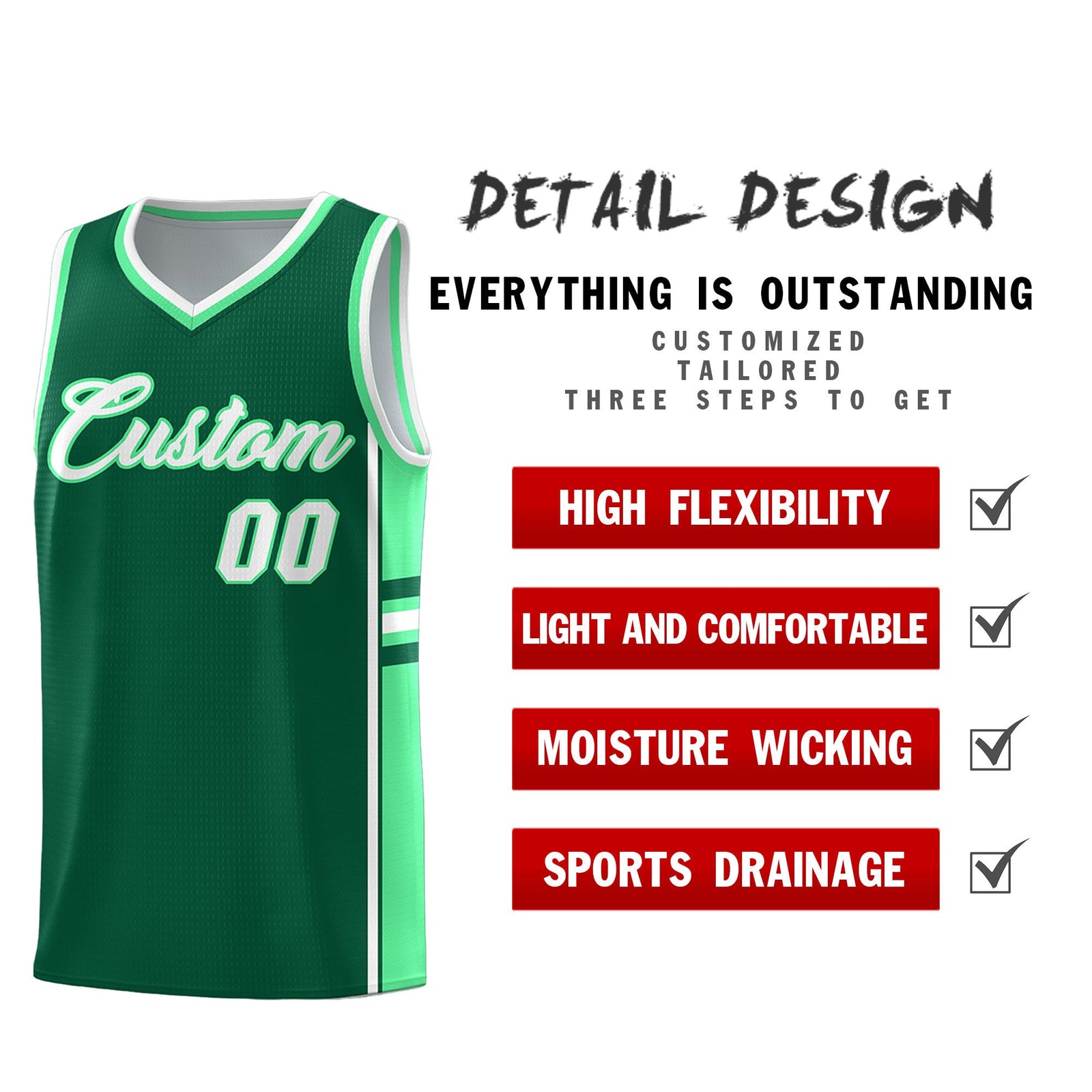 Custom Youth Basketball Jersey - Kelly Green Green Two-Tone Classic Varsity Uniform