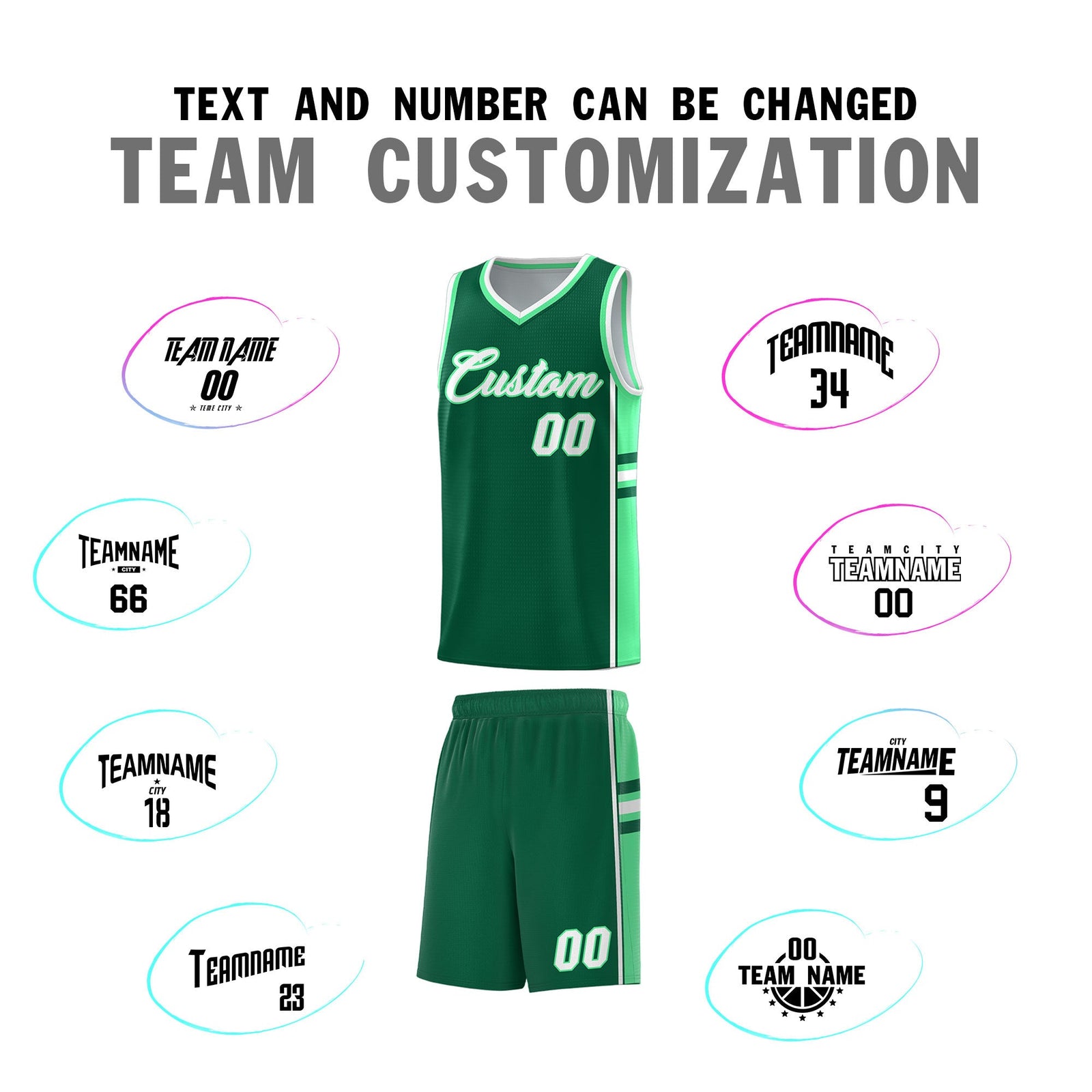 Custom Youth Basketball Jersey - Kelly Green Green Two-Tone Classic Varsity Uniform