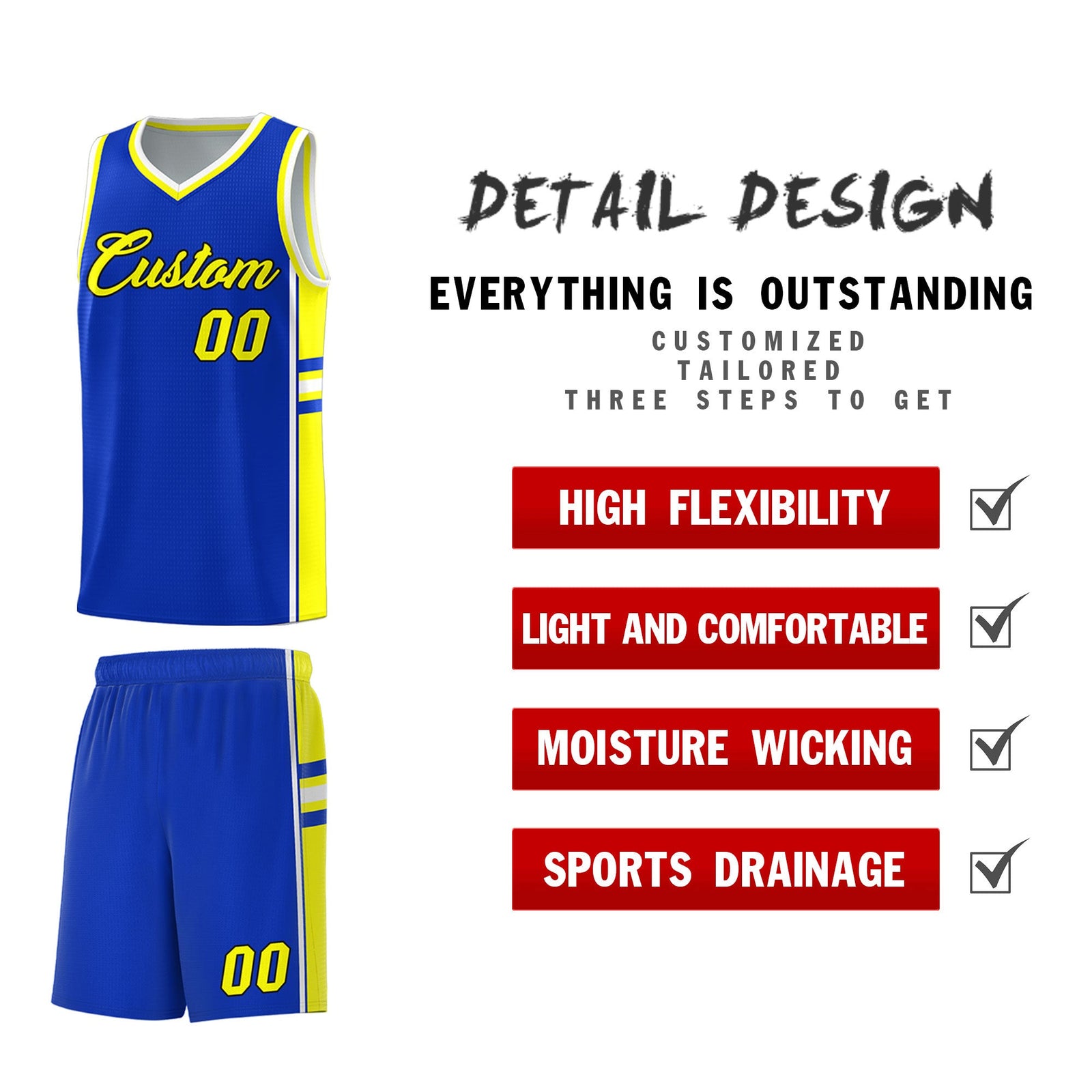 Custom Youth Basketball Jersey - Royal Fluorescent Yellow Two-Tone Classic Varsity Uniform