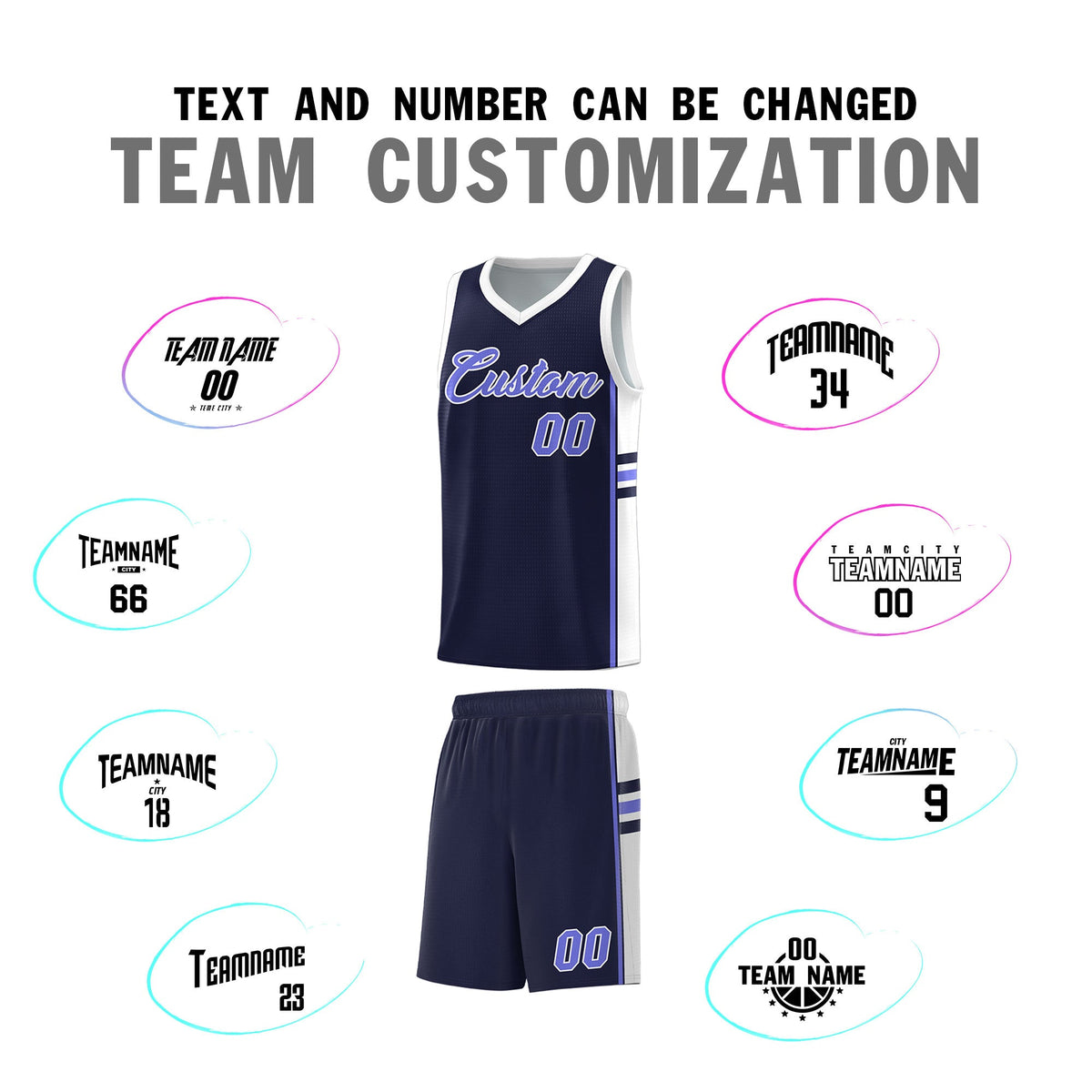 Custom Youth Basketball Jersey - Navy White Personalized Varsity Two-Tone Uniform