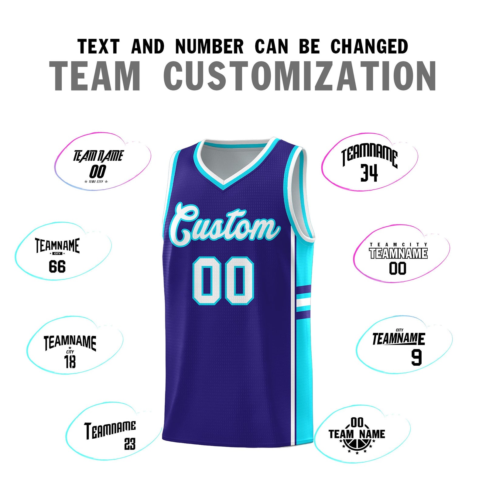 Custom Youth Basketball Jersey - Royal Sky Blue Two-Tone Varsity Jersey Set
