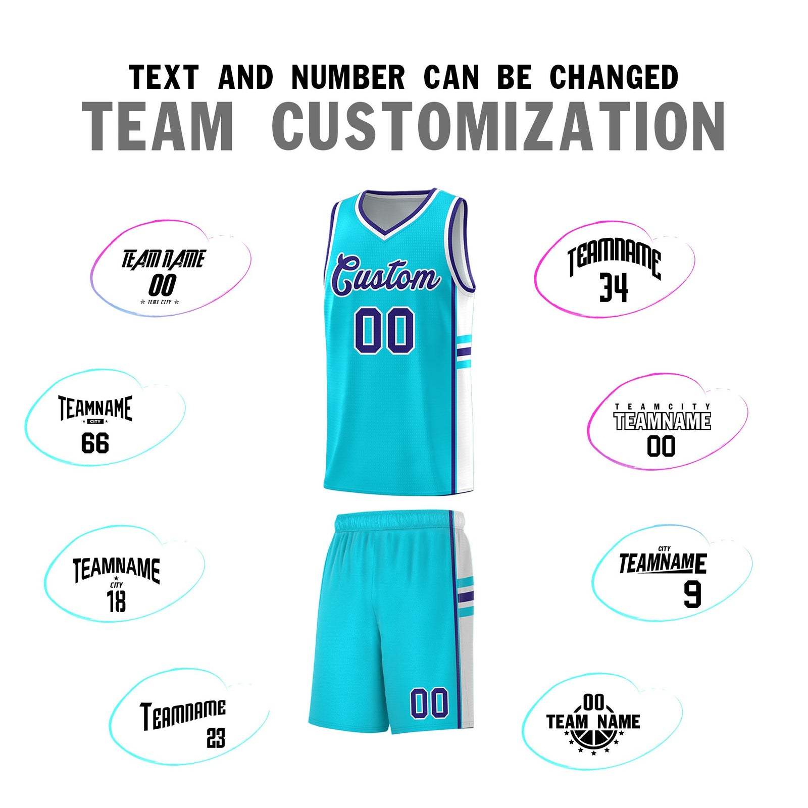 Custom Youth Basketball Jersey - Sky Blue White Two-Tone Classic Varsity Uniform