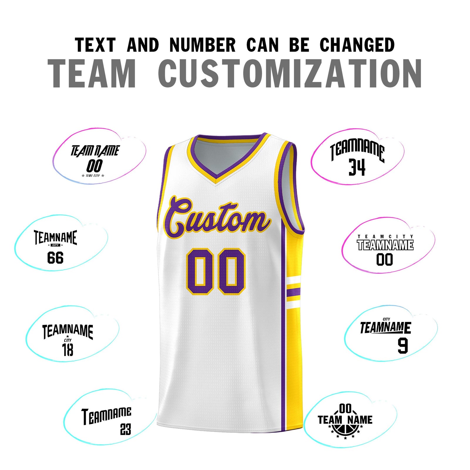 Custom Youth Basketball Jersey - White Gold Personalized Varsity Two-Tone Uniform