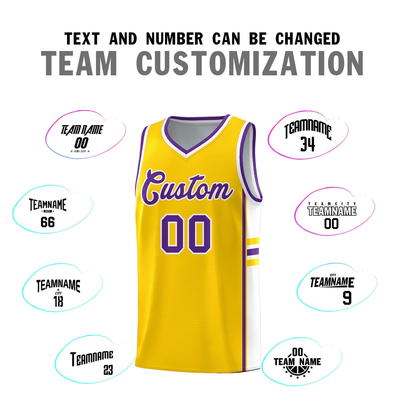 Custom Youth Basketball Jersey - Gold White Two-Tone Classic Varsity Uniform