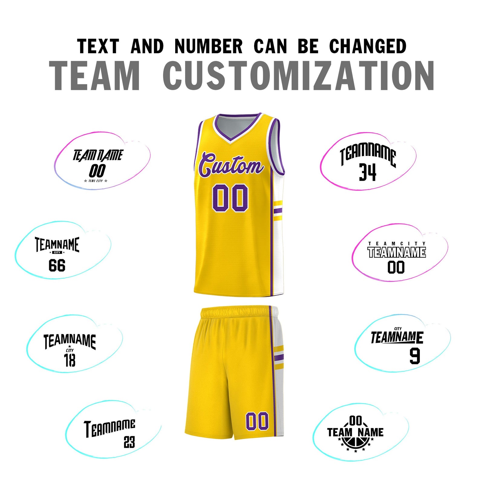 Custom Youth Basketball Jersey - Gold White Two-Tone Classic Varsity Uniform