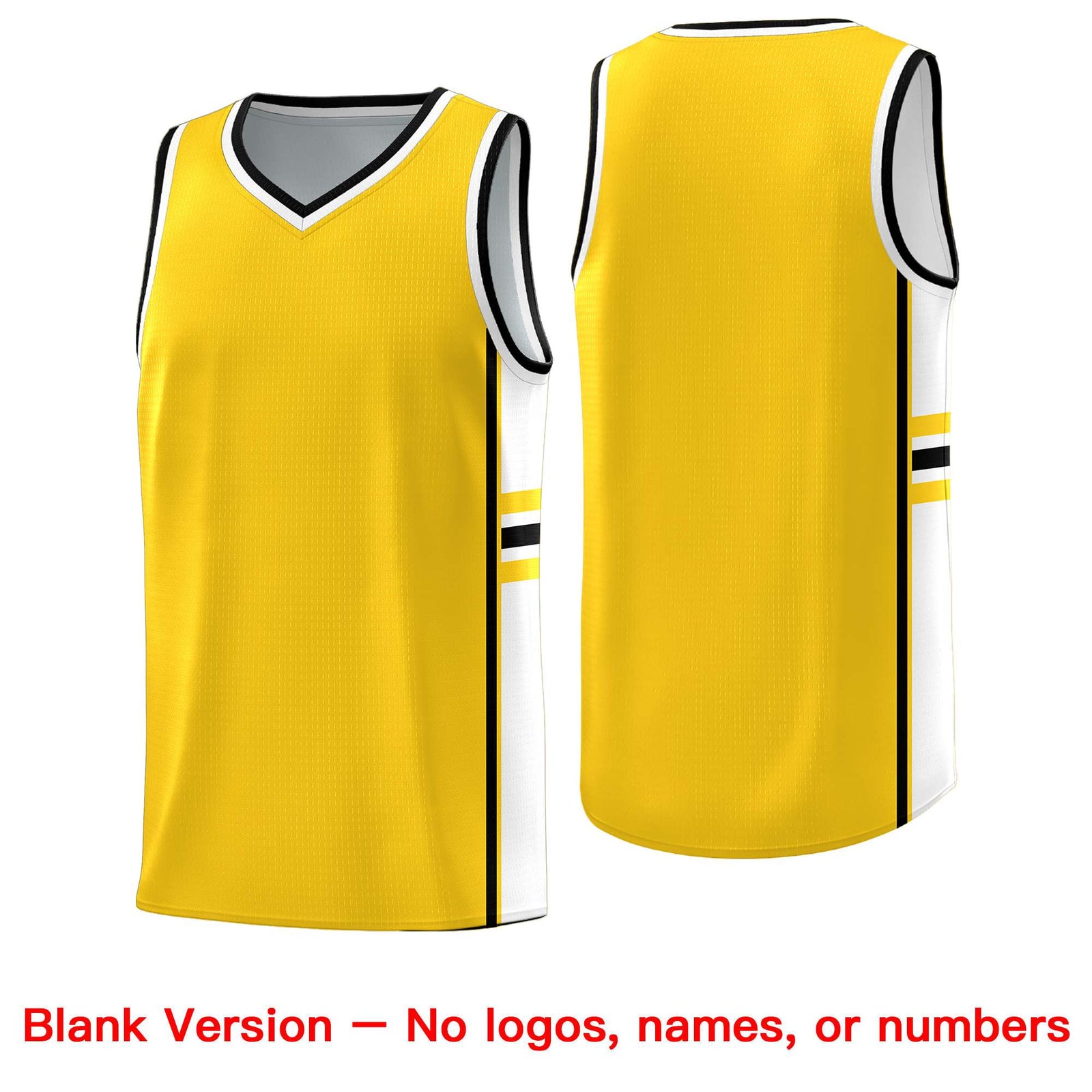 Custom Youth Basketball Jersey - Gold White Two-Tone Classic Varsity Uniform