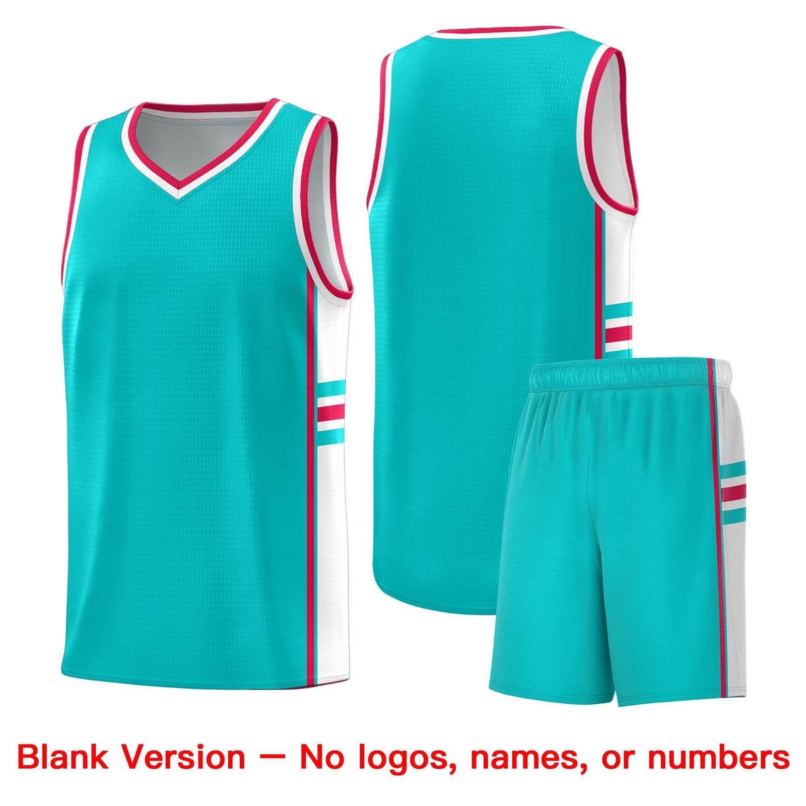 Custom Youth Basketball Jersey - Aqua White Two-Tone Classic Varsity Uniform