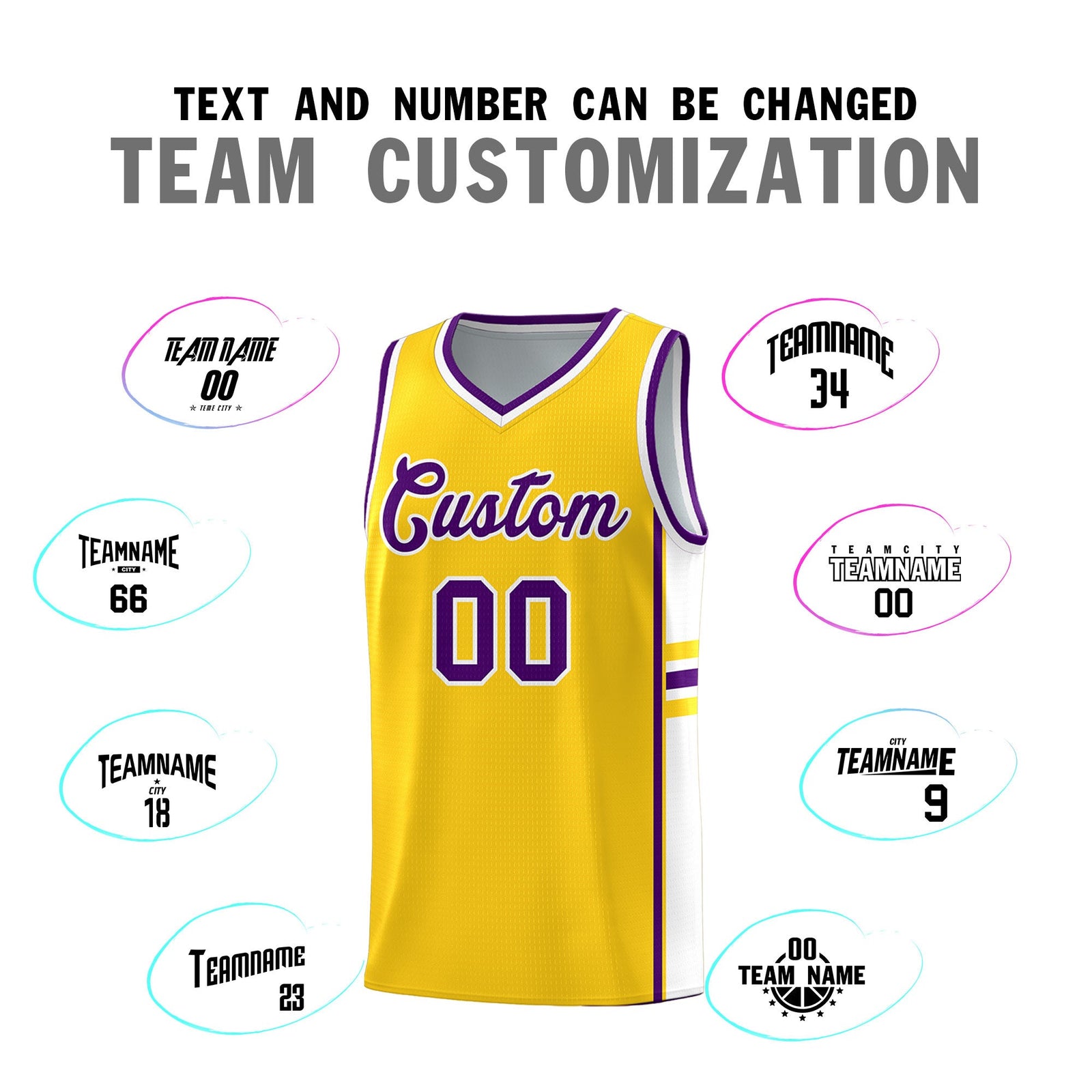 Custom Youth Basketball Jersey - Gold White Two-Tone Classic Varsity Uniform