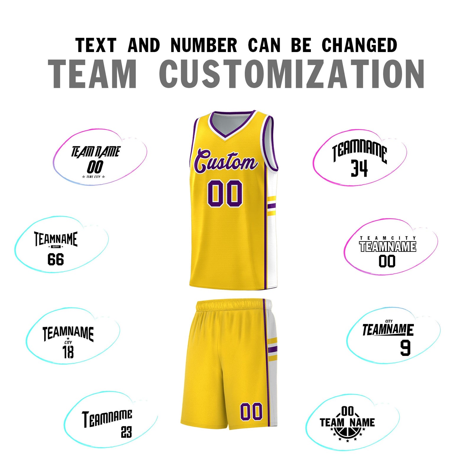 Custom Youth Basketball Jersey - Gold White Two-Tone Classic Varsity Uniform