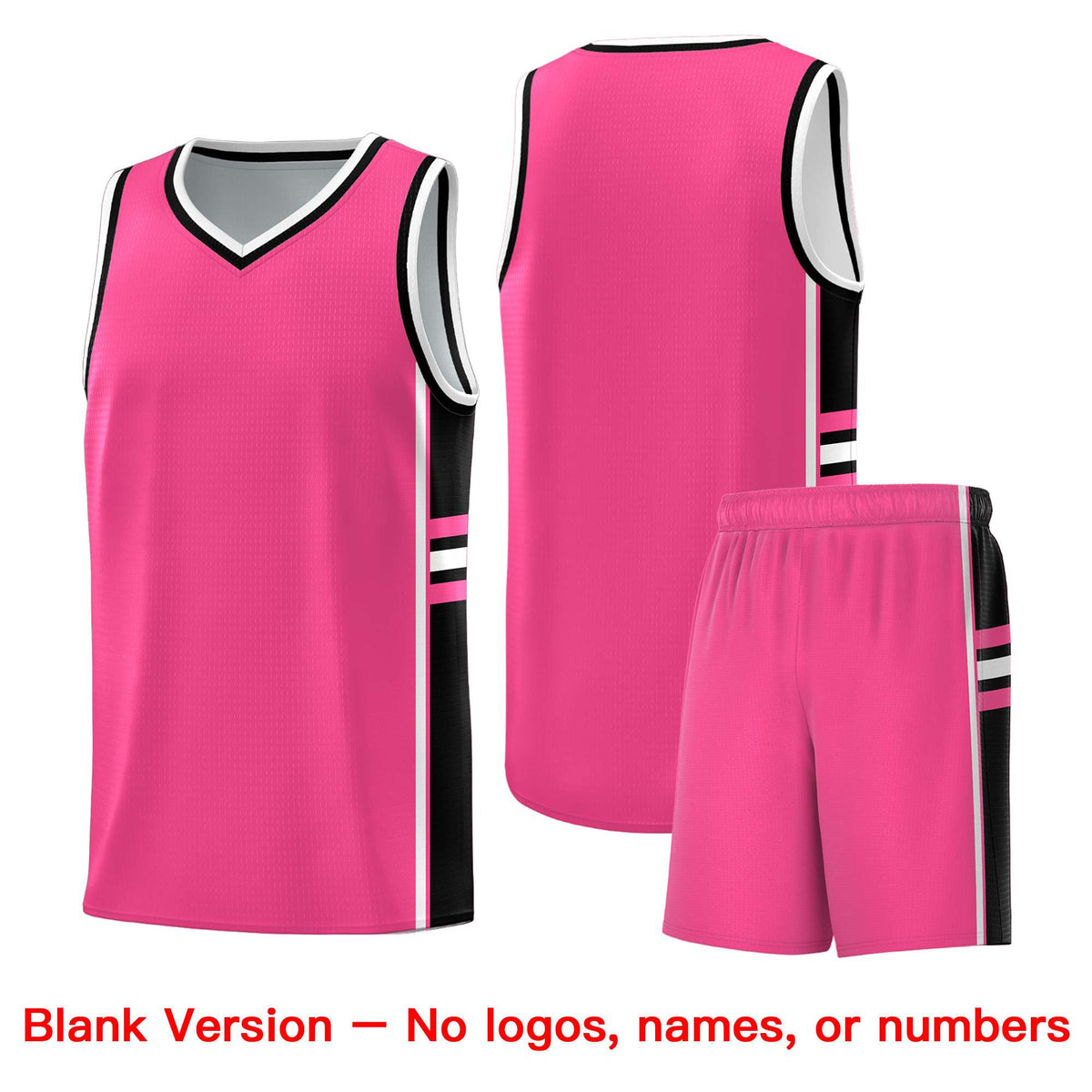 Custom Youth Basketball Jersey - Pink Black Two-Tone Varsity Jersey Set