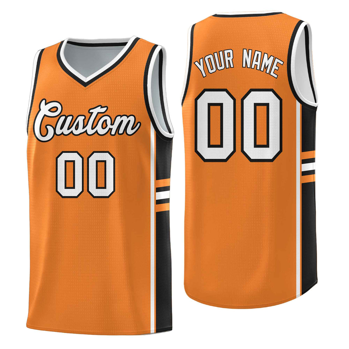 Custom Youth Basketball Jersey - Gold Orange Black Two-Tone Varsity Jersey Set