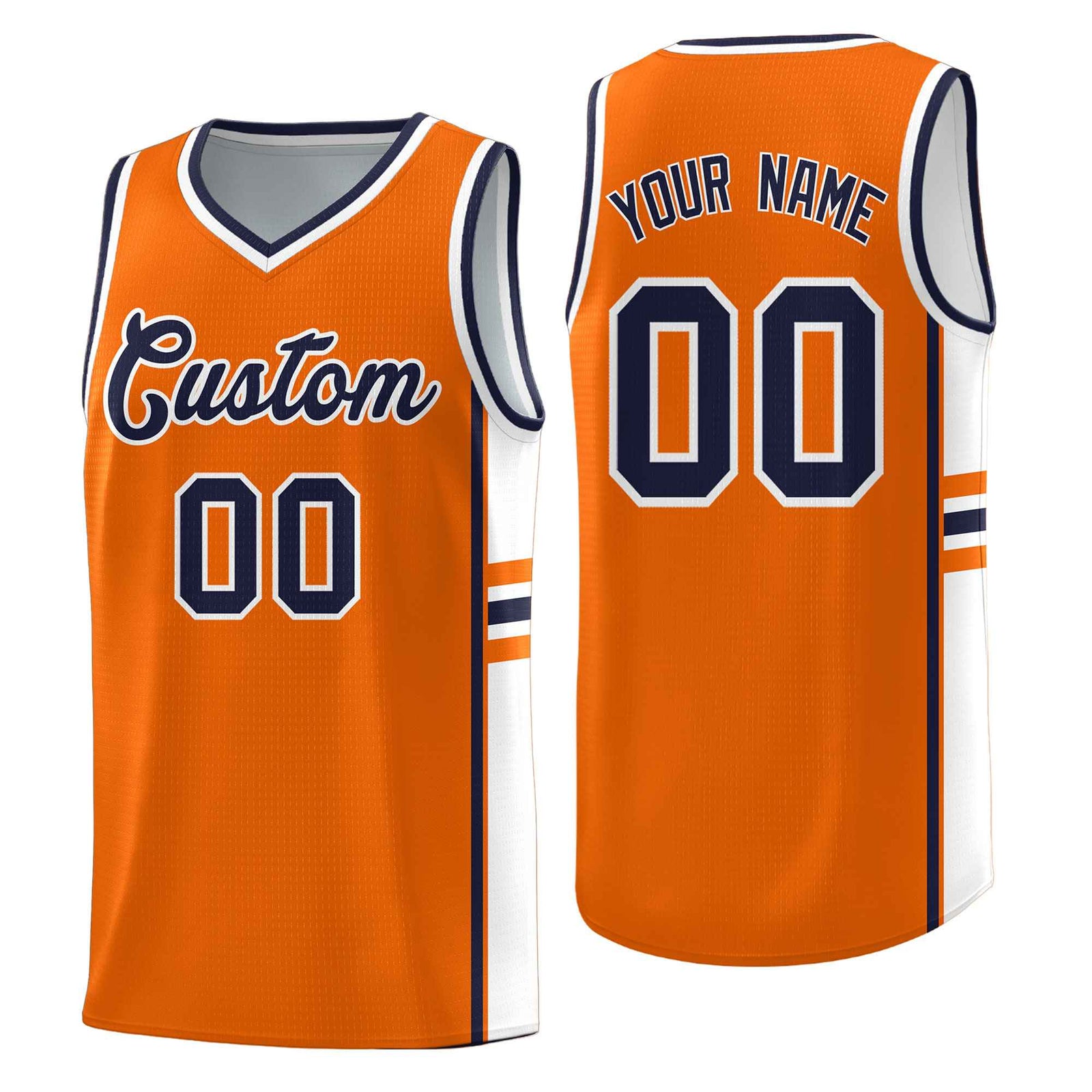 Custom Youth Basketball Jersey - Orange White Personalized Varsity Two-Tone Uniform