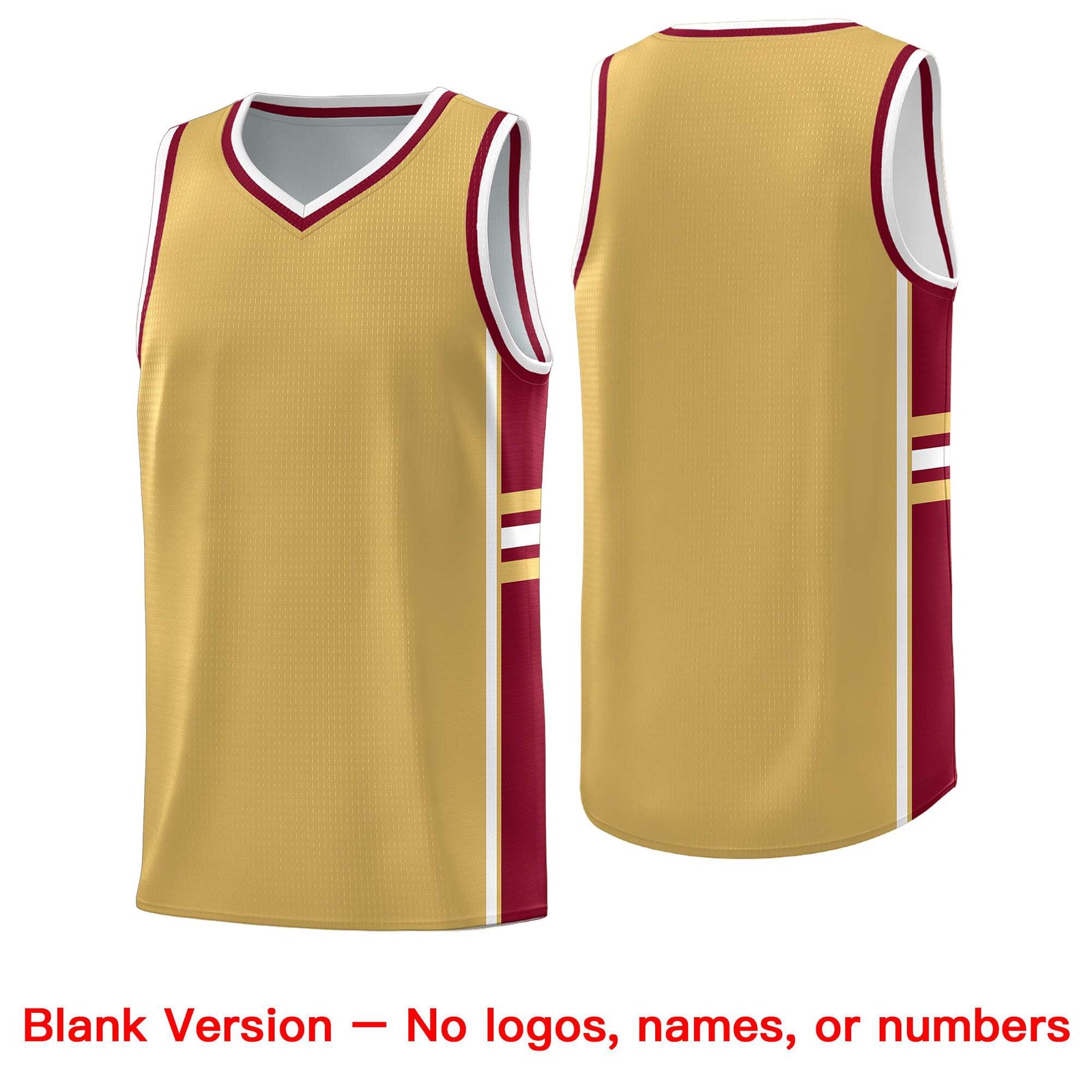 Custom Youth Basketball Jersey - Old Gold Crimson Two-Tone Classic Varsity Uniform