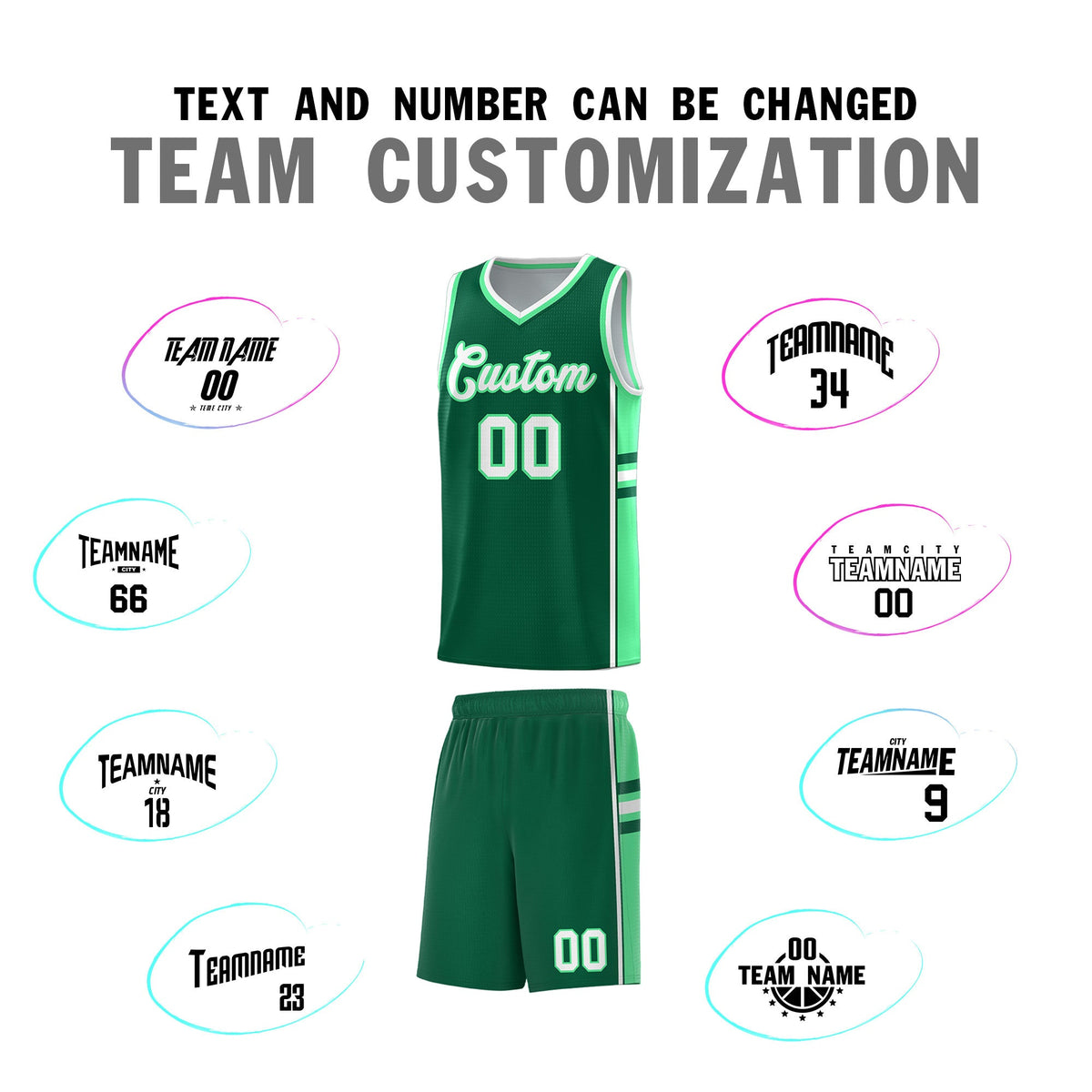 Custom Youth Basketball Jersey - Kelly Green Green Two-Tone Classic Varsity Uniform