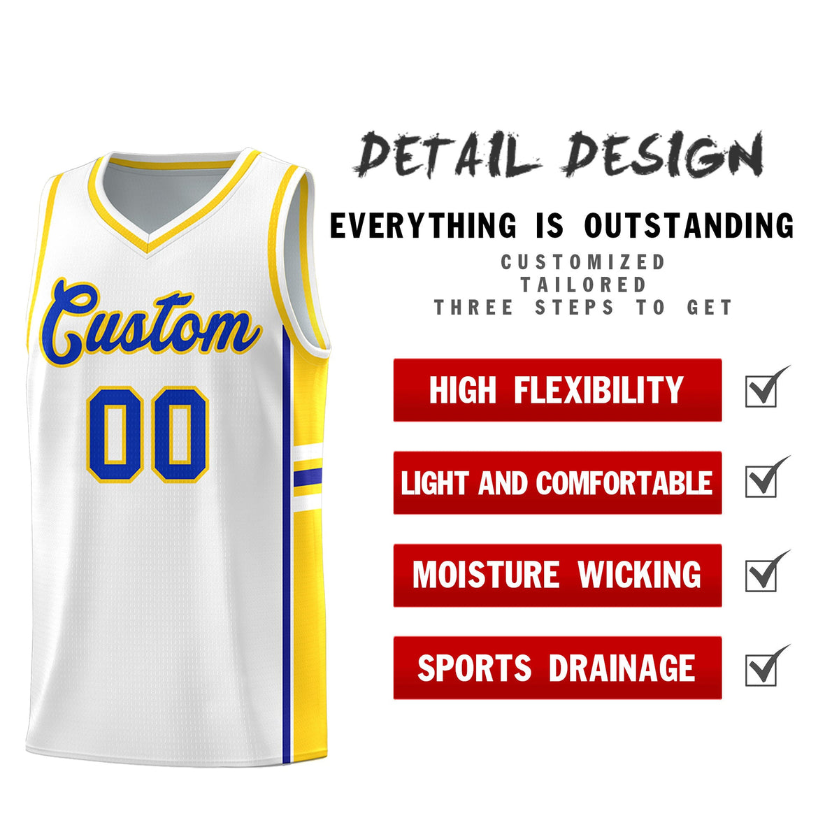 Custom Youth Basketball Jersey - White Fluorescent Yellow Two-Tone Varsity Jersey Set