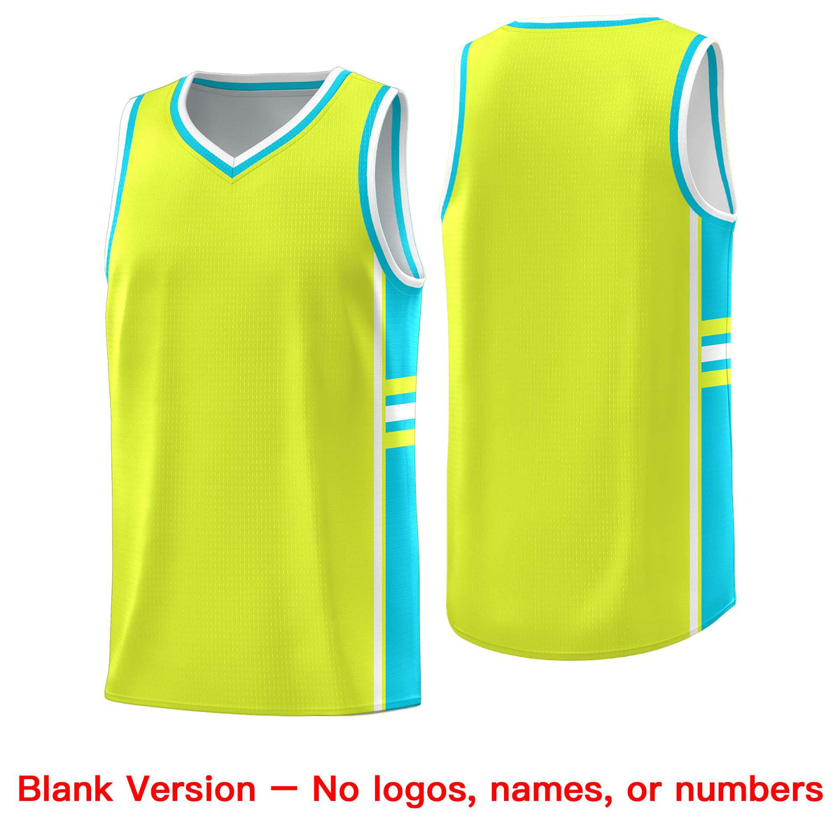 Custom Youth Basketball Jersey - Fluorescent Green Sky Blue Two-Tone Classic Varsity Uniform