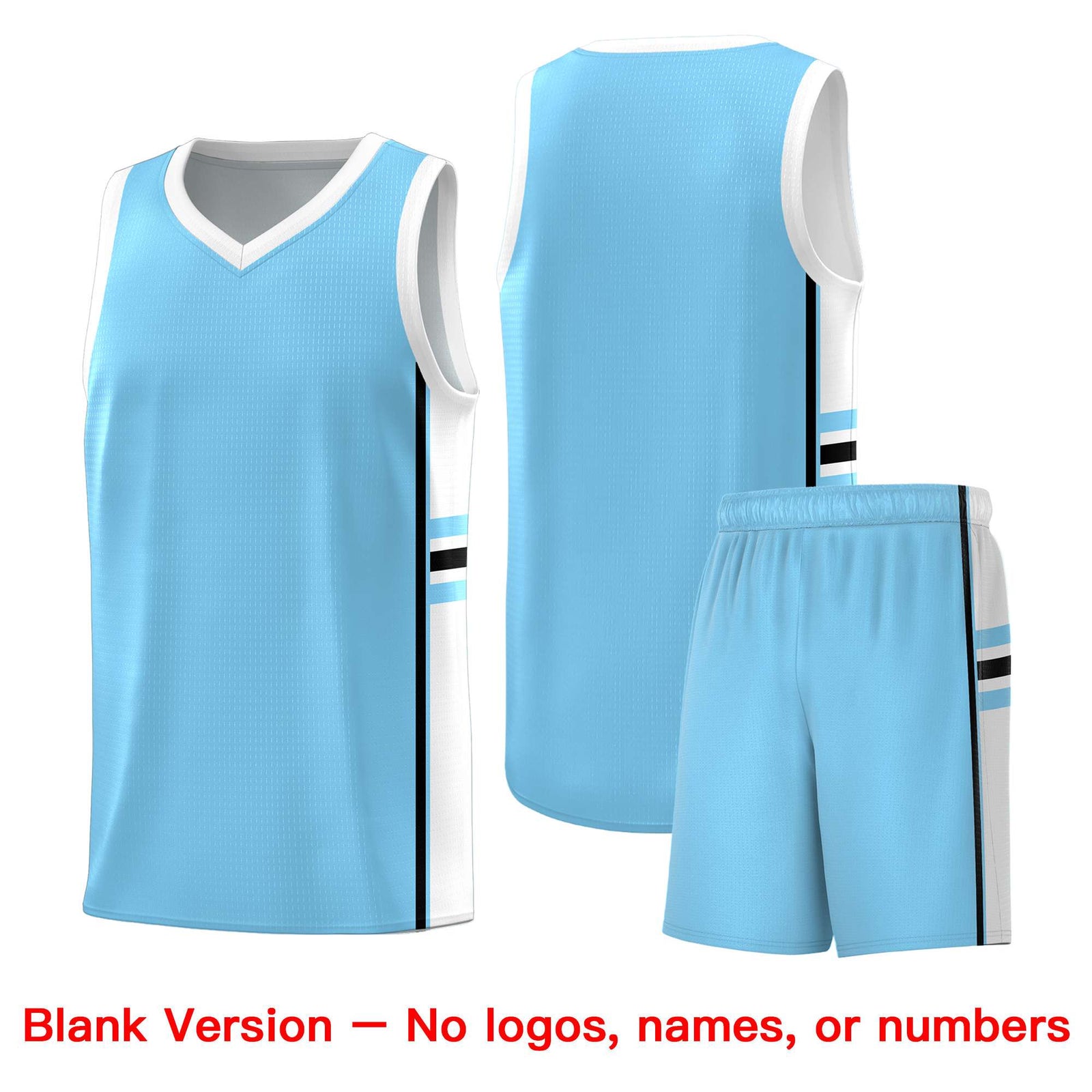 Custom Youth Basketball Jersey - Light Blue White Personalized Varsity Two-Tone Uniform
