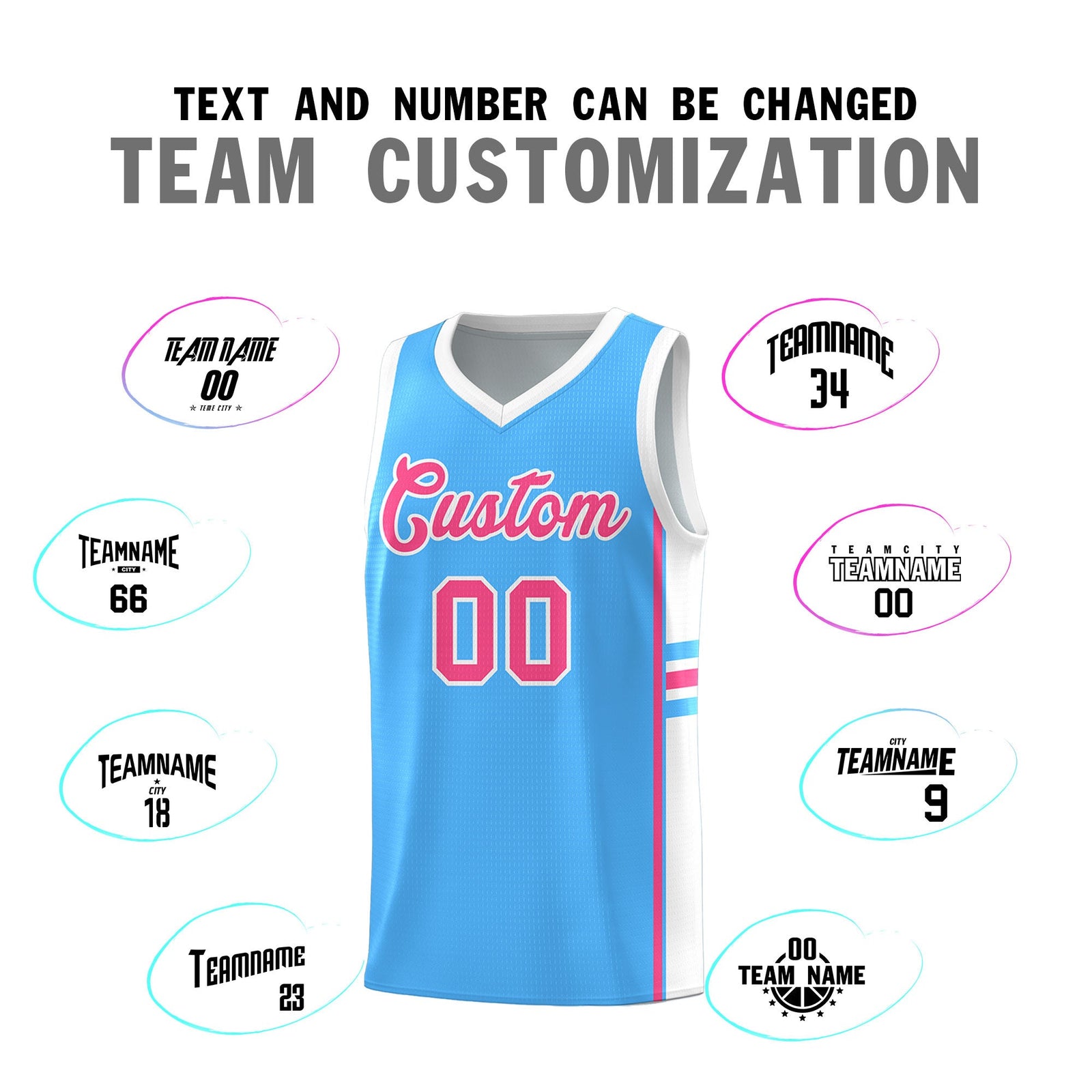 Custom Youth Basketball Jersey - Powder Blue White Personalized Varsity Two-Tone Uniform