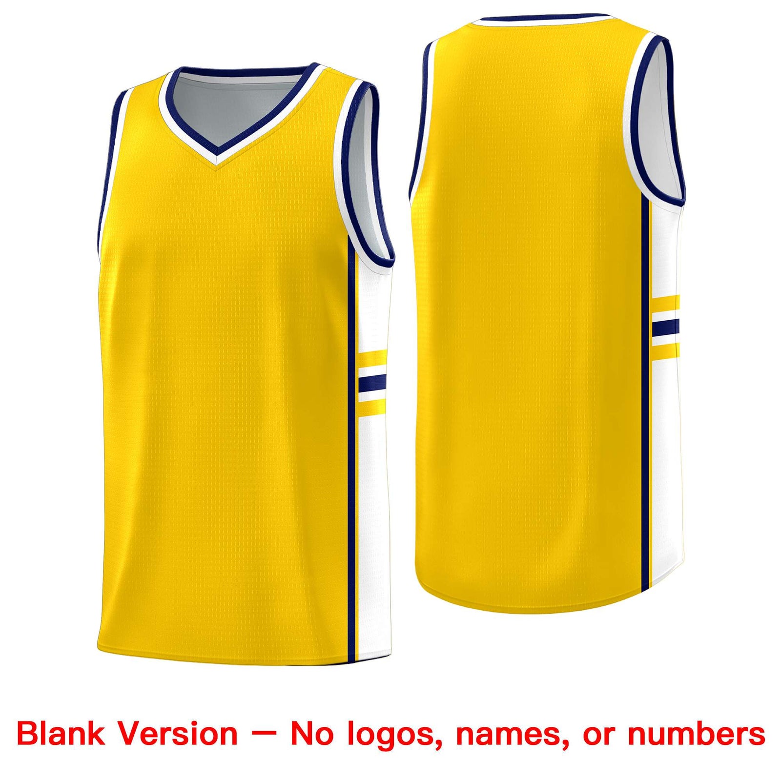Custom Youth Basketball Jersey - Gold White Two-Tone Classic Varsity Uniform