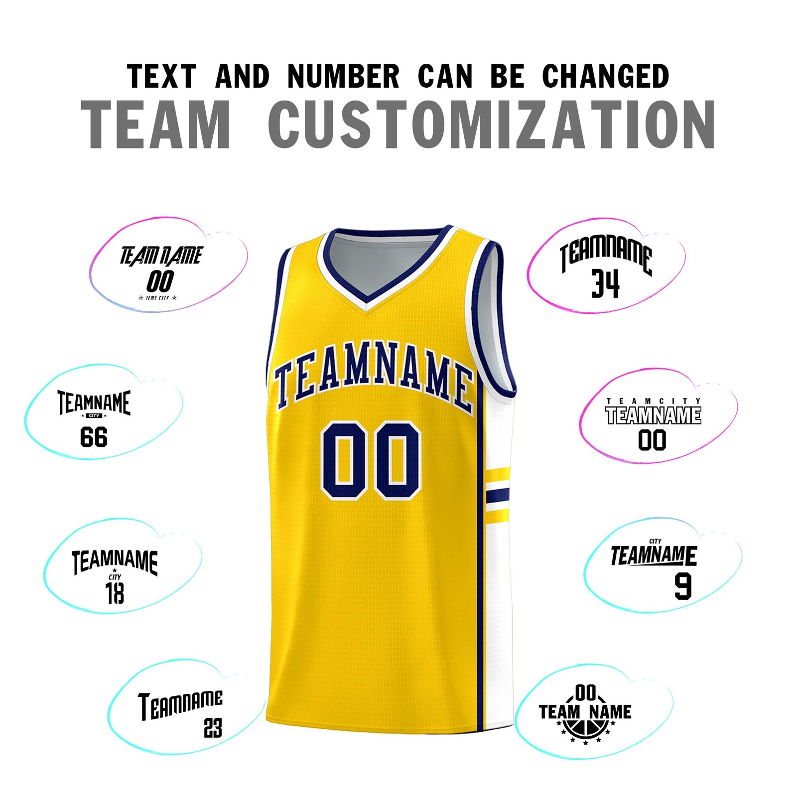 Custom Youth Basketball Jersey - Gold White Two-Tone Classic Varsity Uniform