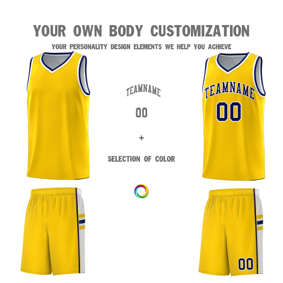 Custom Youth Basketball Jersey - Gold White Two-Tone Classic Varsity Uniform