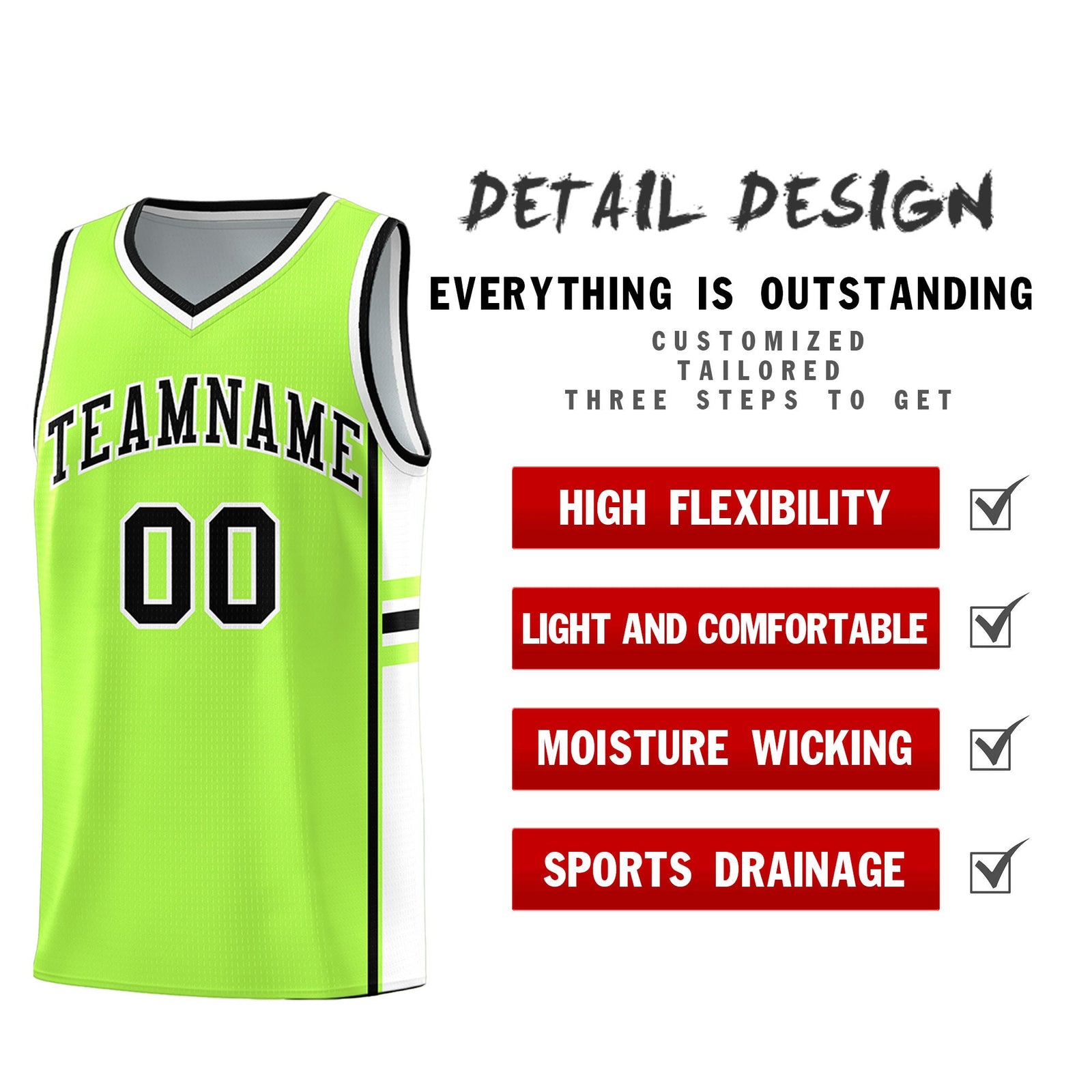 Custom Youth Basketball Jersey - Fluorescent Green White Two-Tone Varsity Jersey Set