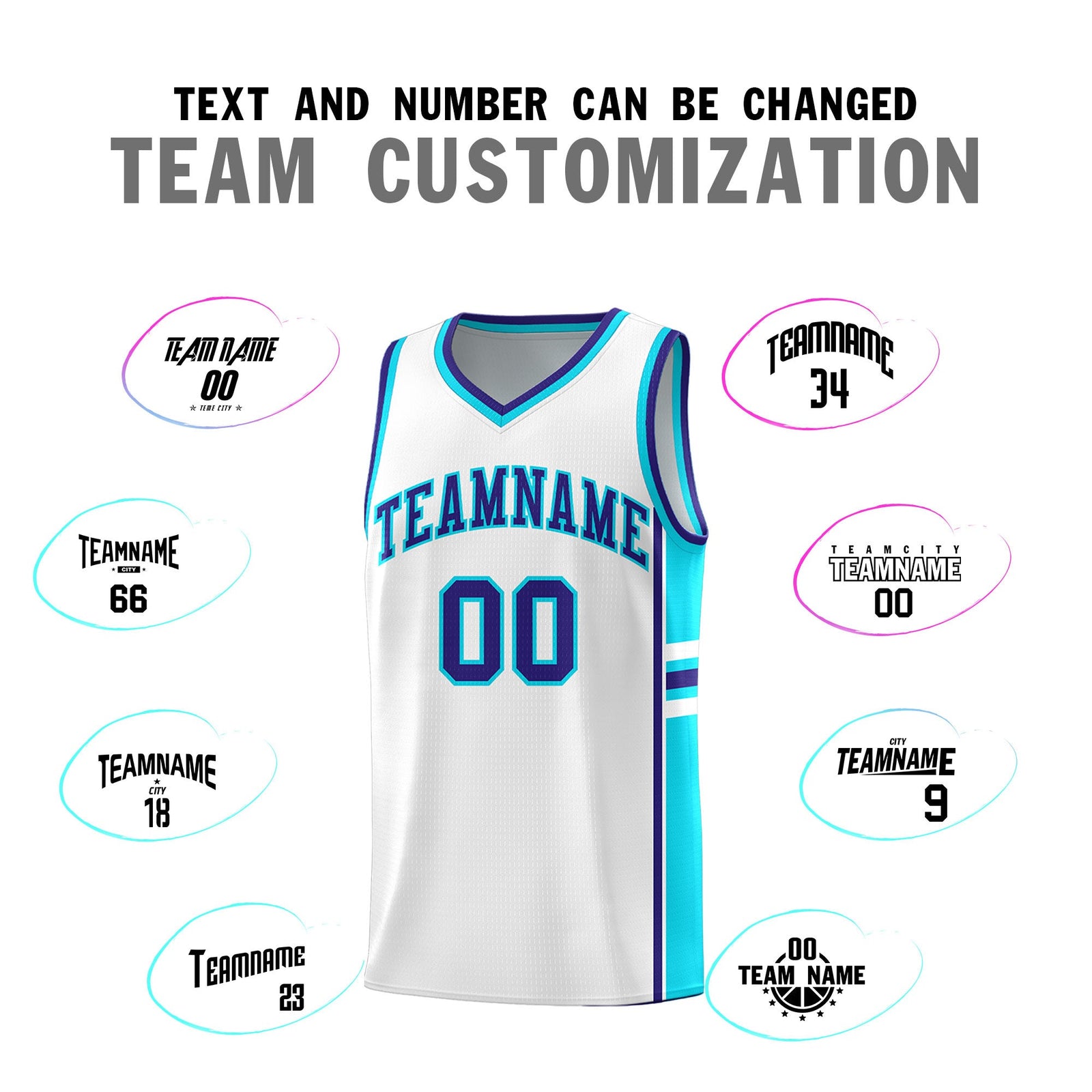 Custom Youth Basketball Jersey - White Royal Personalized Varsity Two-Tone Uniform