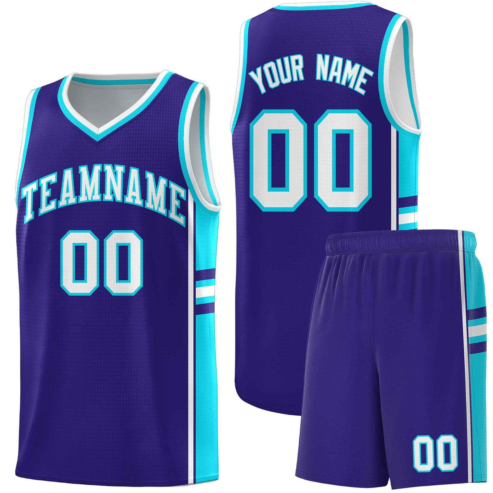Custom Youth Basketball Jersey - Royal Sky Blue Two-Tone Varsity Jersey Set