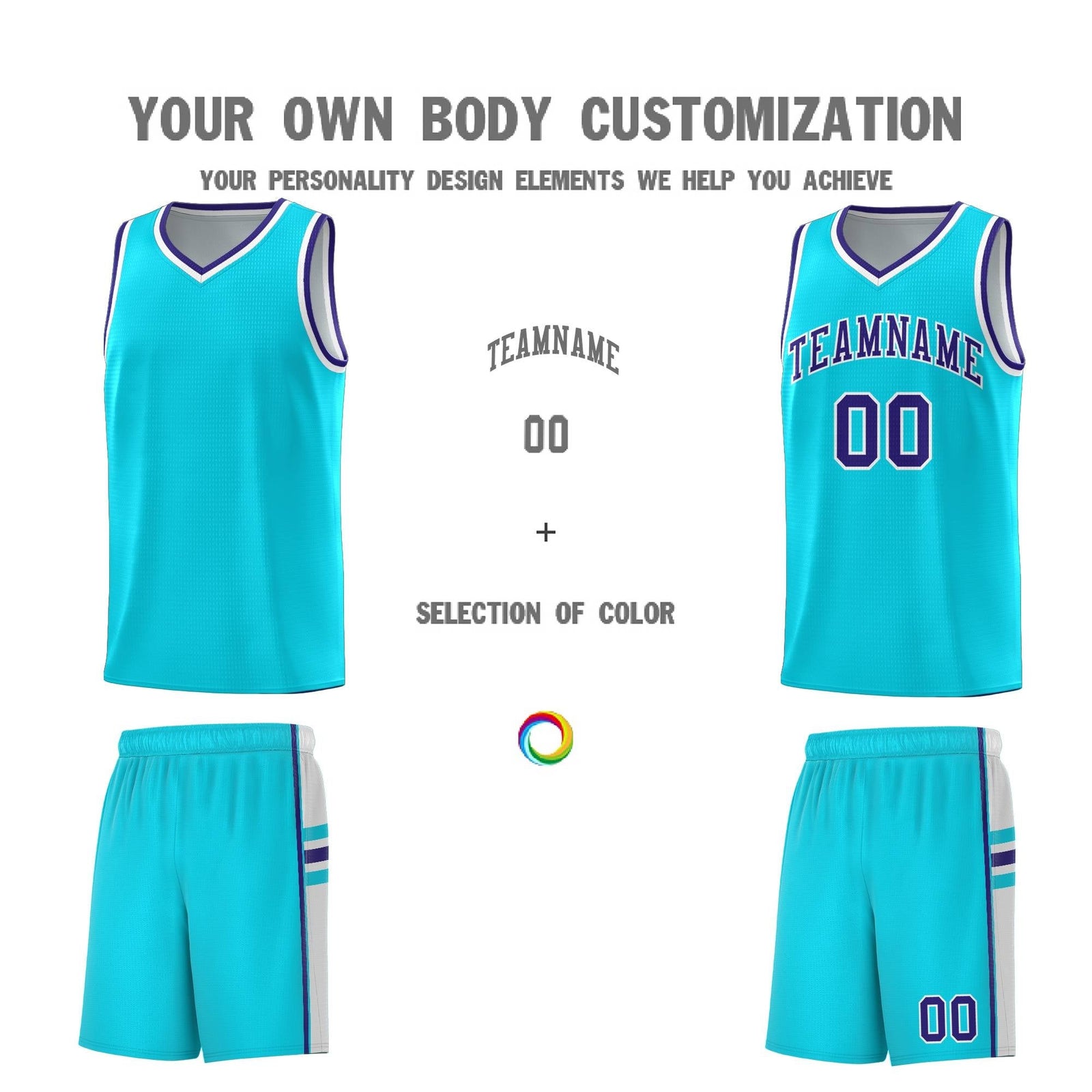 Custom Youth Basketball Jersey - Sky Blue White Two-Tone Classic Varsity Uniform