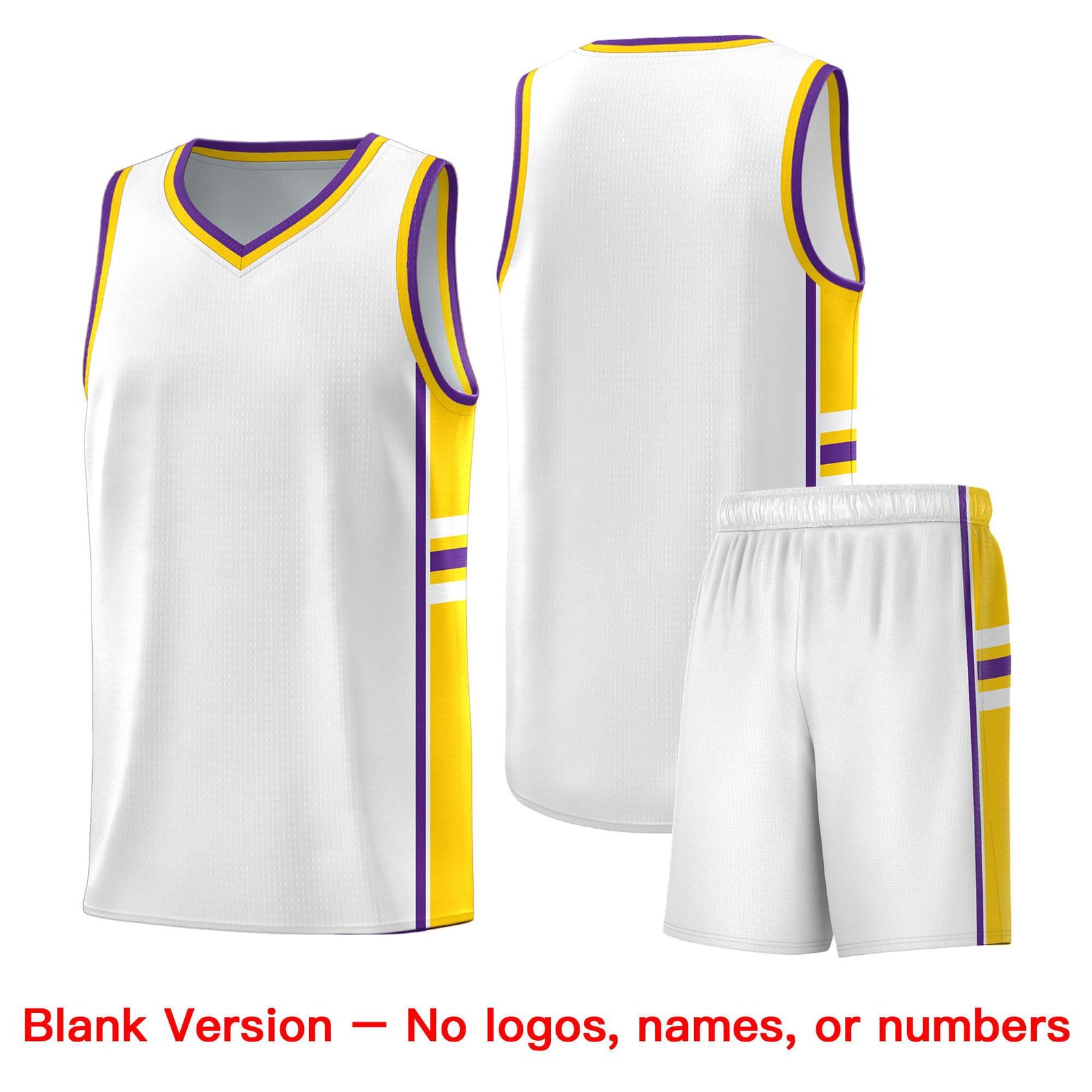 Custom Youth Basketball Jersey - White Gold Personalized Varsity Two-Tone Uniform