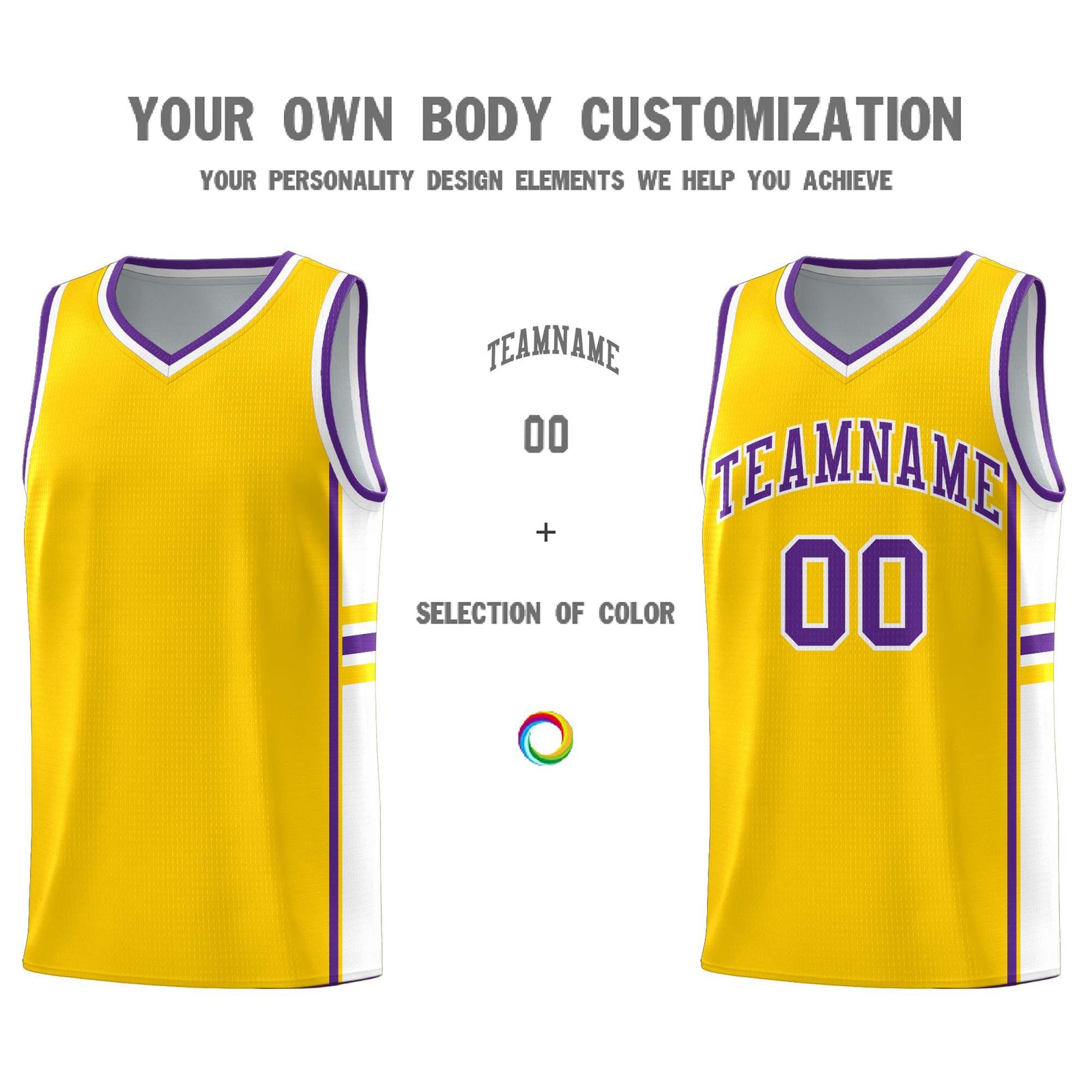Custom Youth Basketball Jersey - Gold White Two-Tone Classic Varsity Uniform