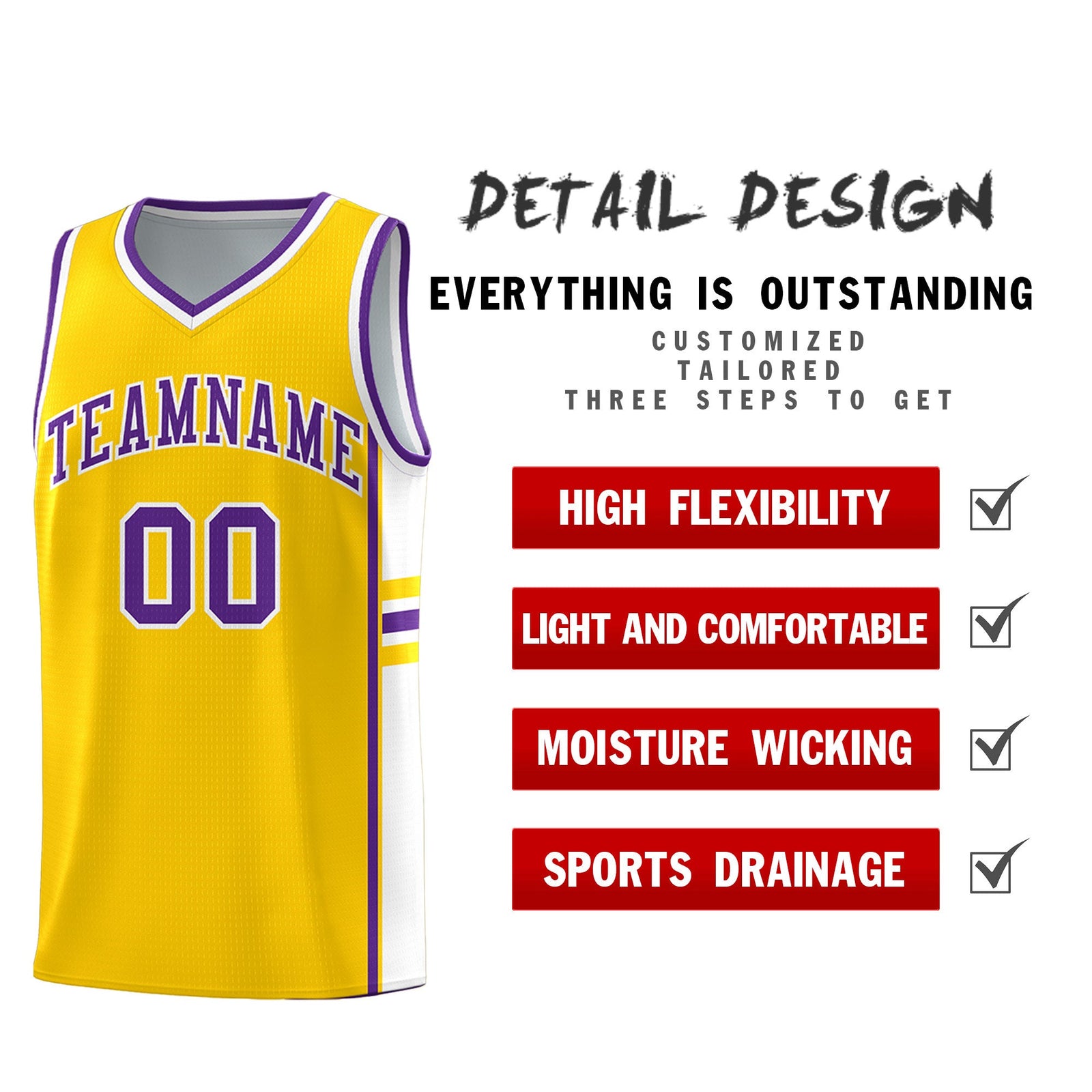 Custom Youth Basketball Jersey - Gold White Two-Tone Classic Varsity Uniform