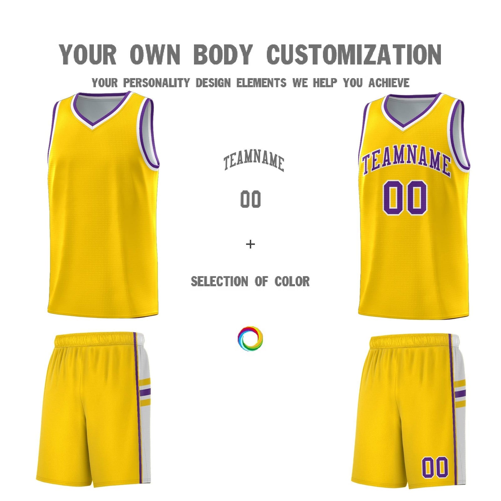 Custom Youth Basketball Jersey - Gold White Two-Tone Classic Varsity Uniform