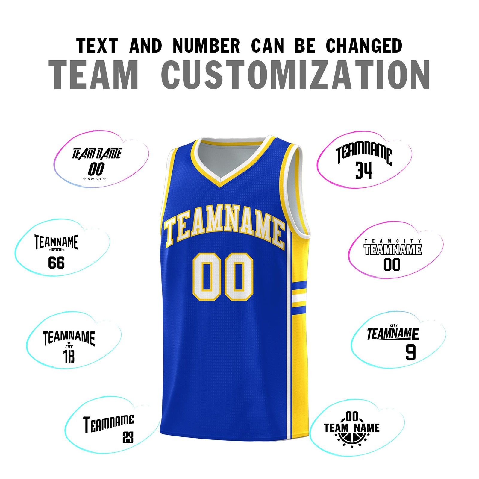 Custom Youth Basketball Jersey - Royal Gold Two-Tone Varsity Jersey Set